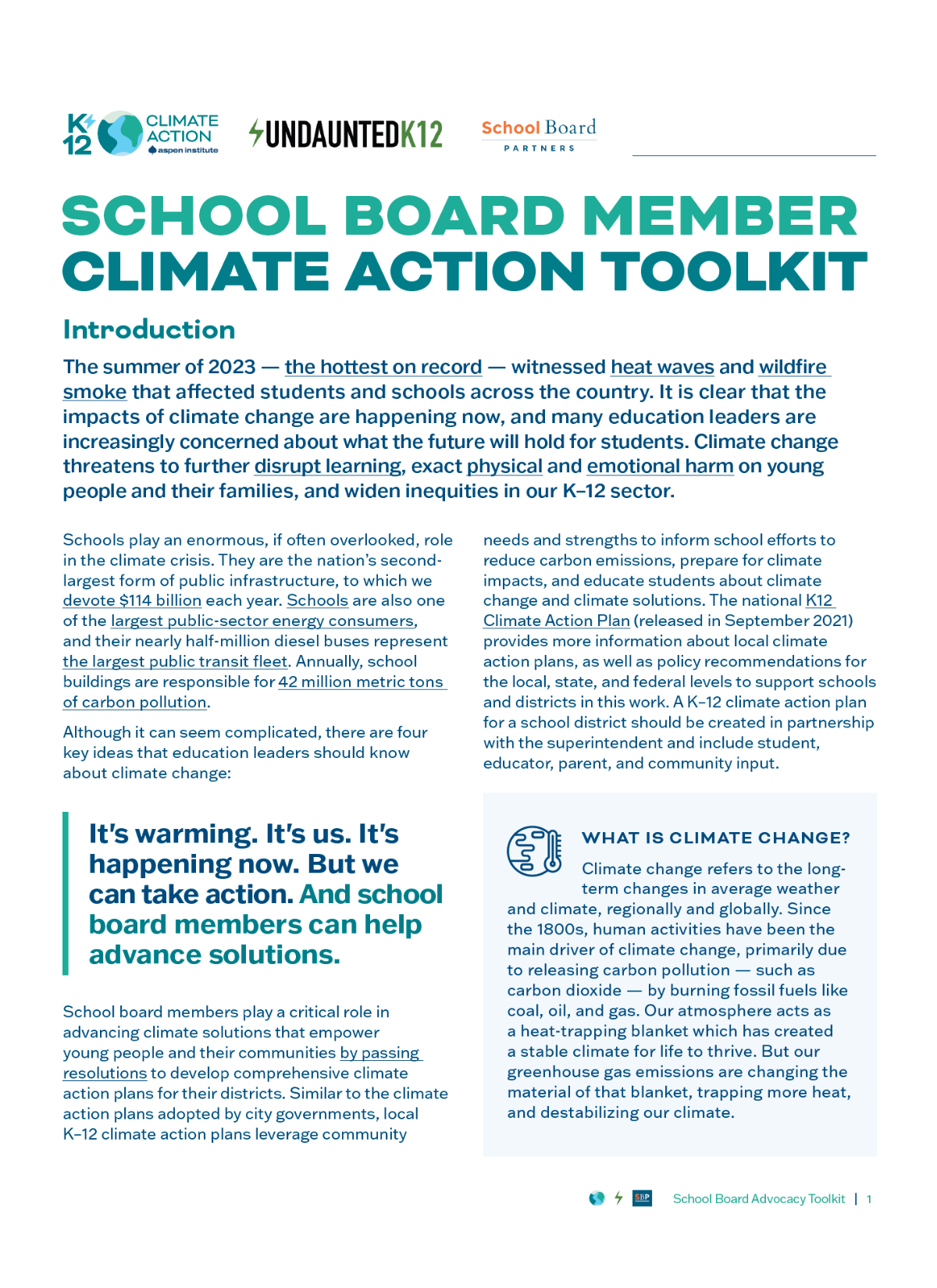 School Board Member Climate Action Toolkit