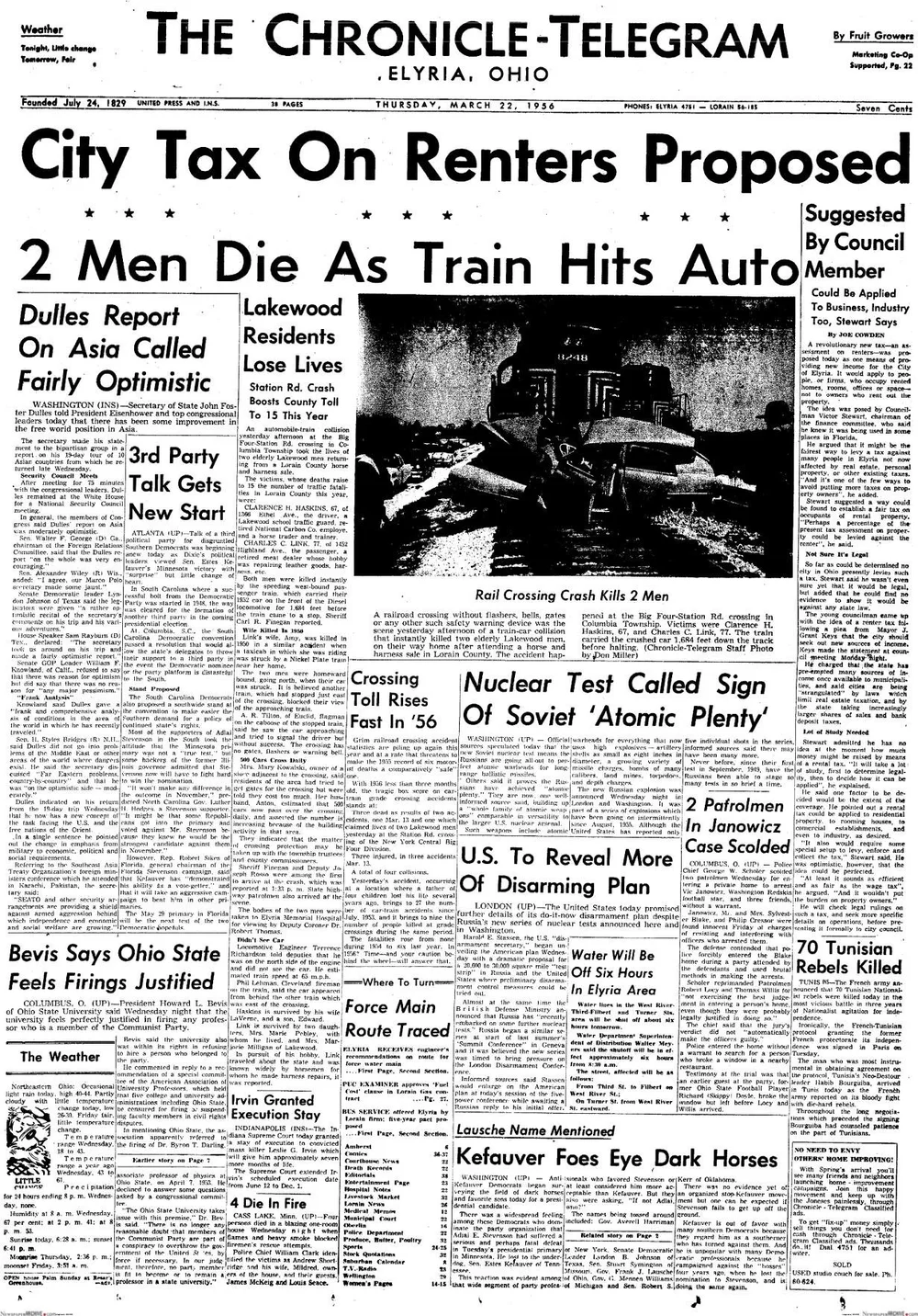 Chronicle-Telegram, 22 Mar 1956