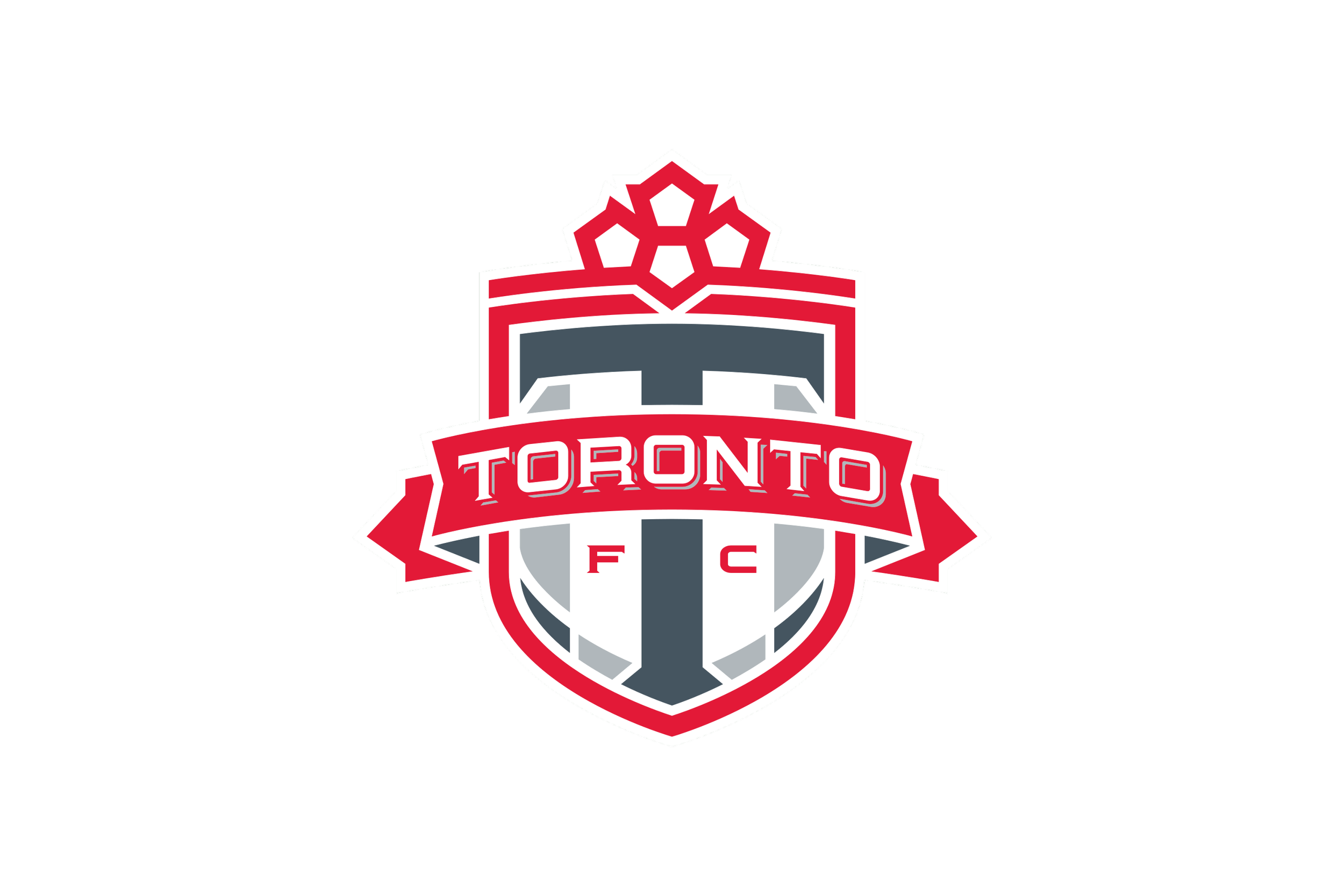Logo of Toronto FC, a professional soccer team, featuring a stylized ship in red and gray with the word "TORONTO" on a red banner.