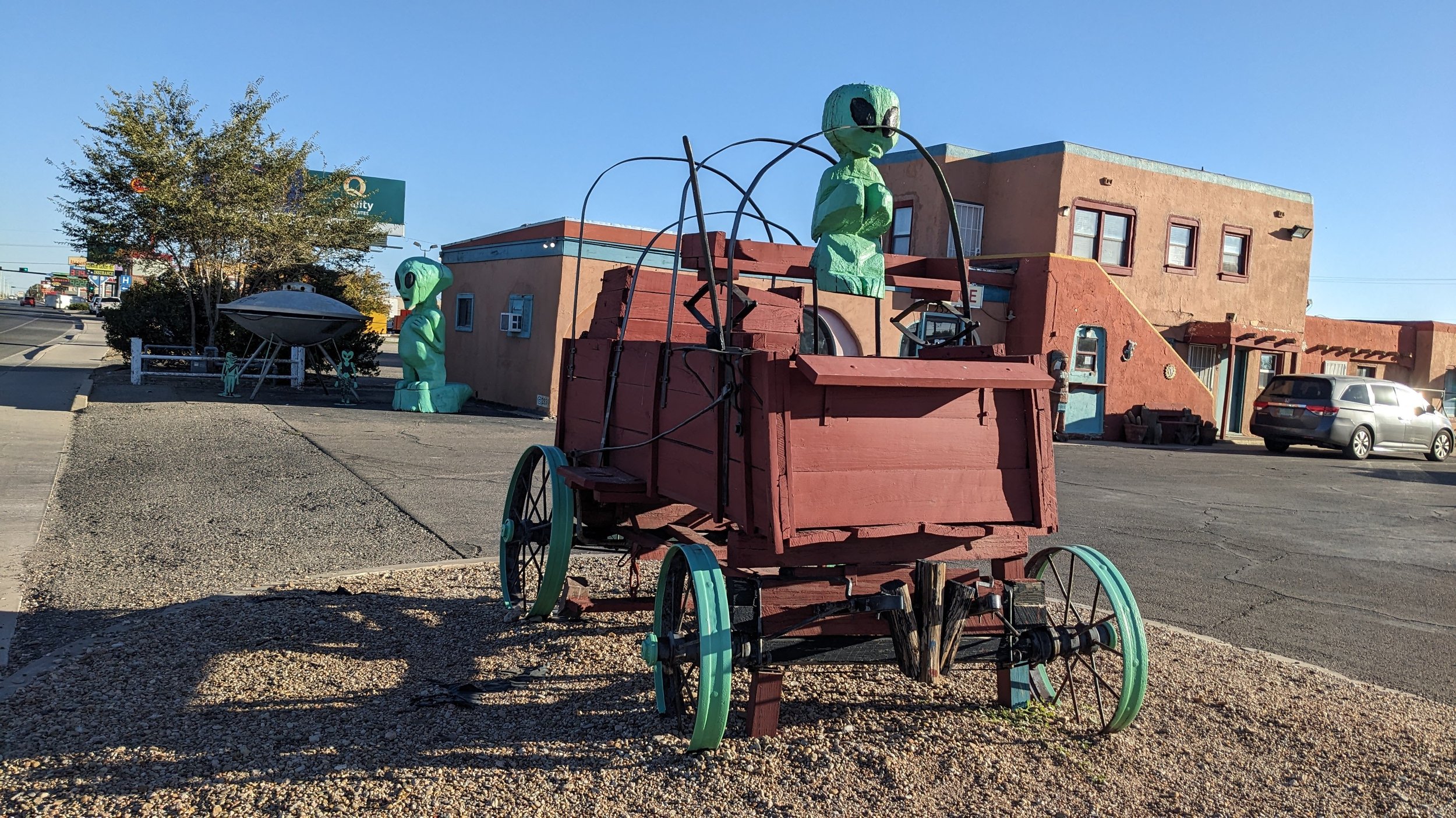 Alien Driving a Stage Coach in Roswell New Mexico
