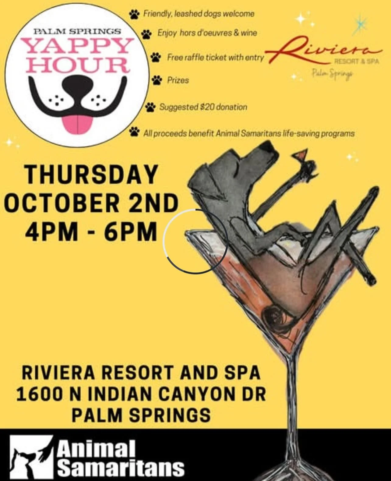 Join us today from 4 to 6 PM at the Riviera resort in Palm Springs!