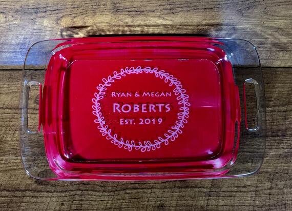 Personalized Name Glass Dish Containers/ Pyrex Glass/ Tupperware/ Wedding  Gift /anniversary Gift / Customized 