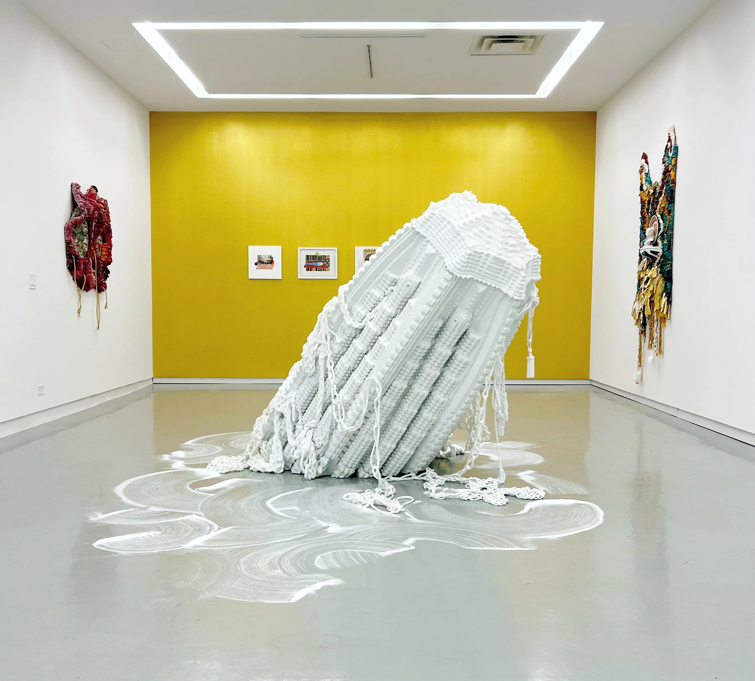 Osmosis, 2022, wood and salt, fiber, dimensions variable