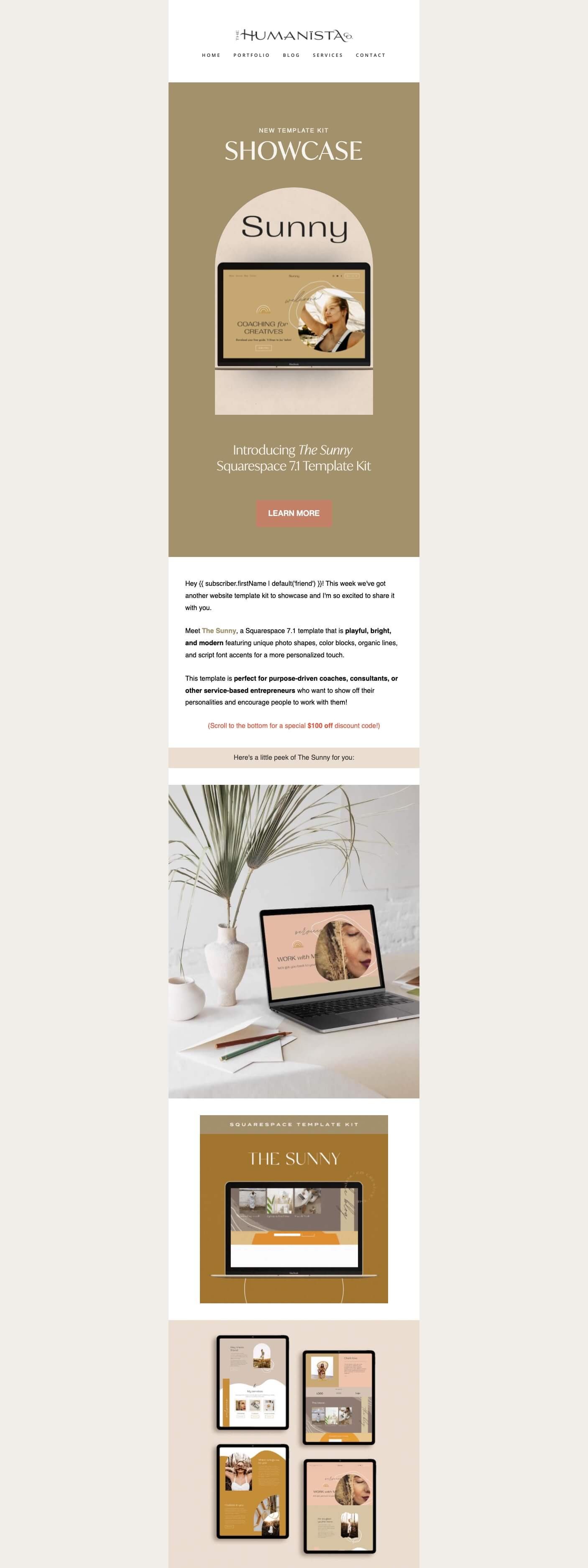 A beautiful Flodesk email design example with boho chic vibes