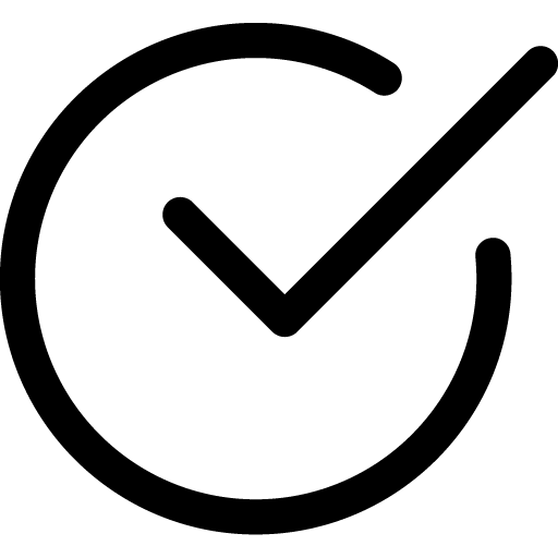 Check mark inside a circle icon