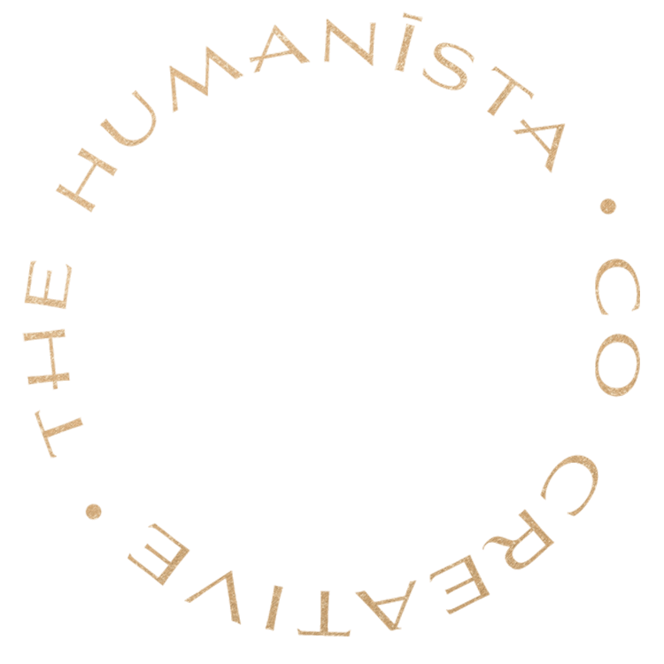 Text in a circular arrangement reads: 'TO THE HUMANIST A CREATIVE HUMANIST THE HUMANIST A CREATIVE'