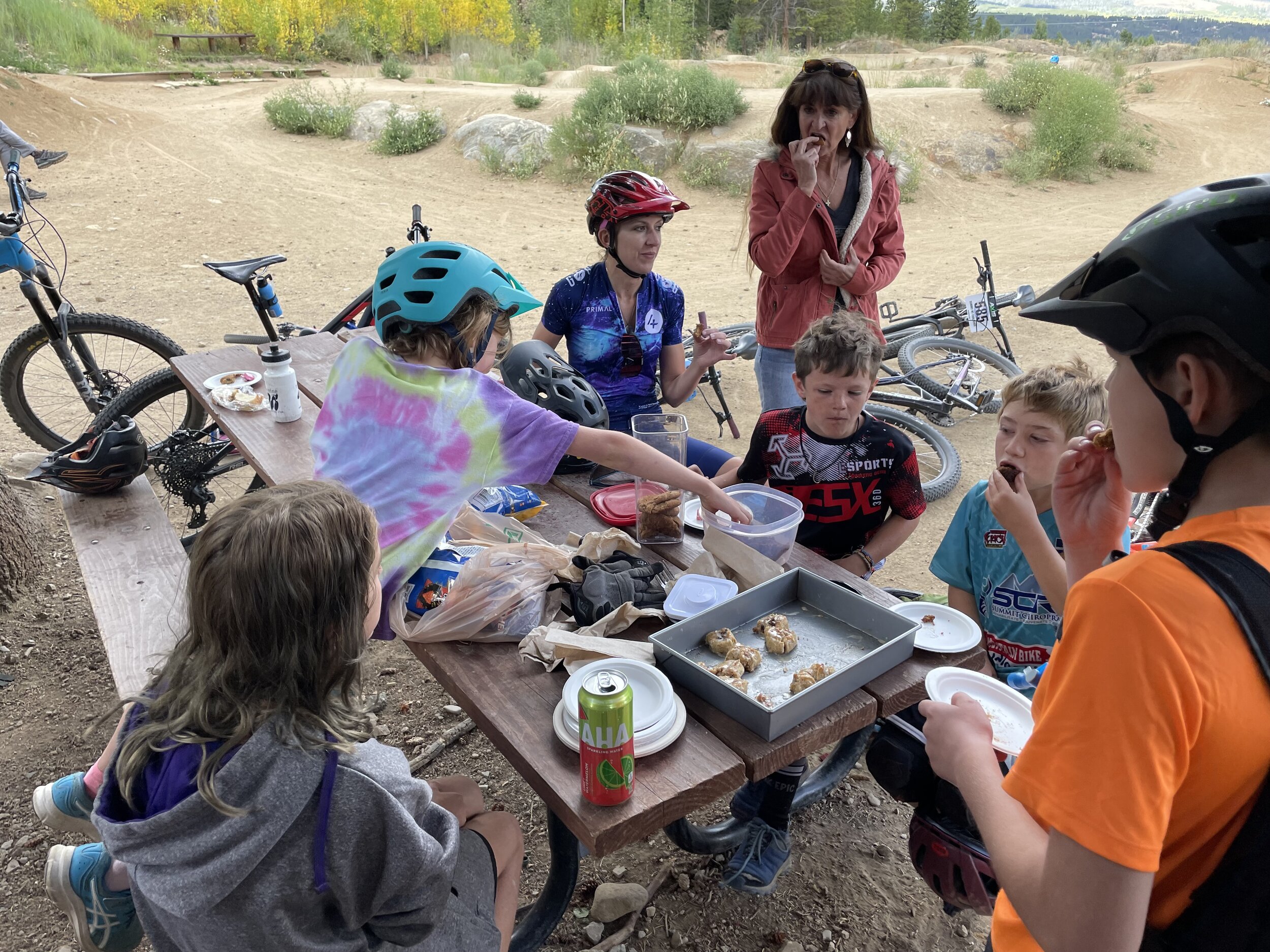 TeamSummit picnic after fall classic race with cookies, banana bread and cinnamon rolls!