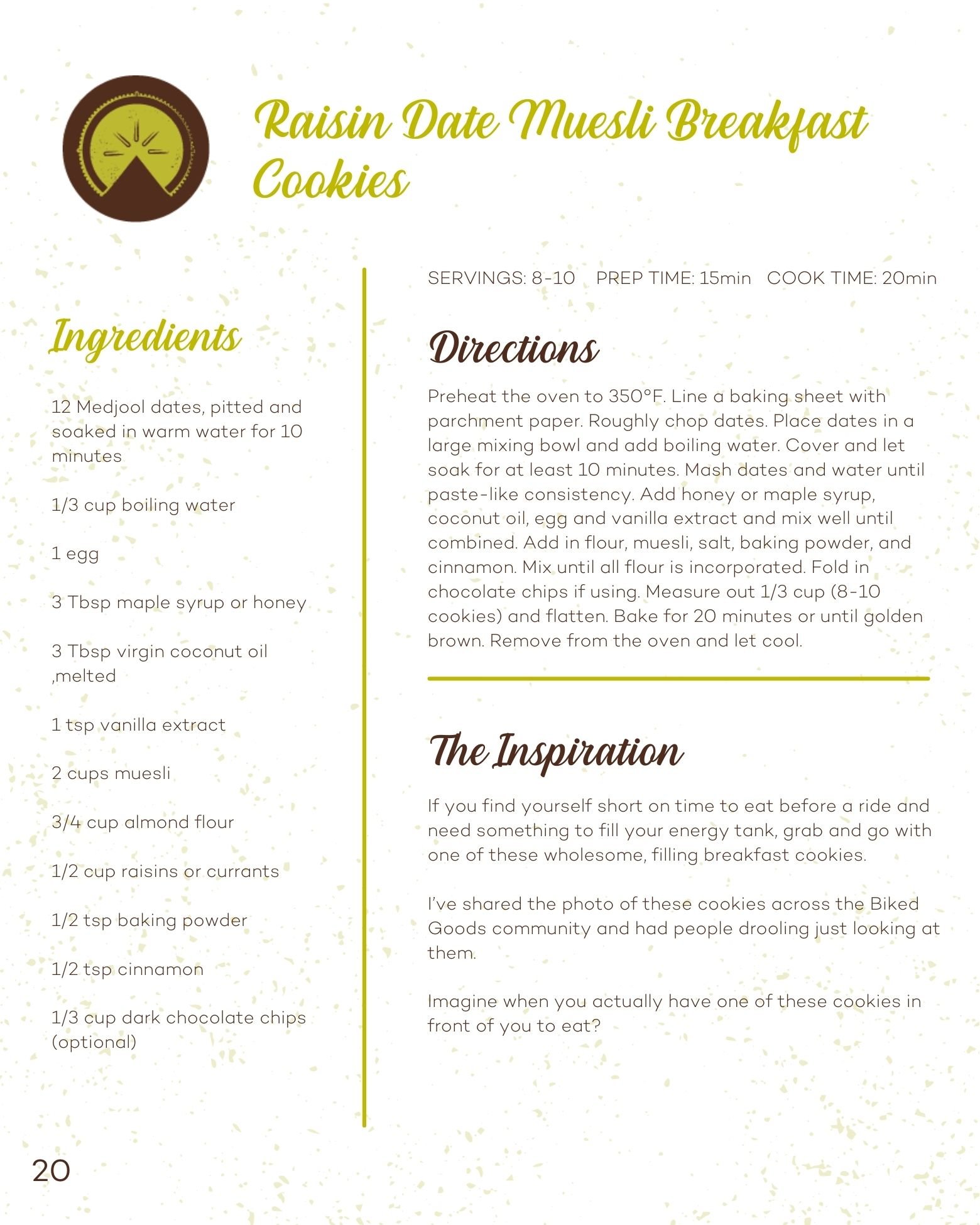 40 Homemade Cycling Snacks Raisin Date Muesli Cookies Recipe