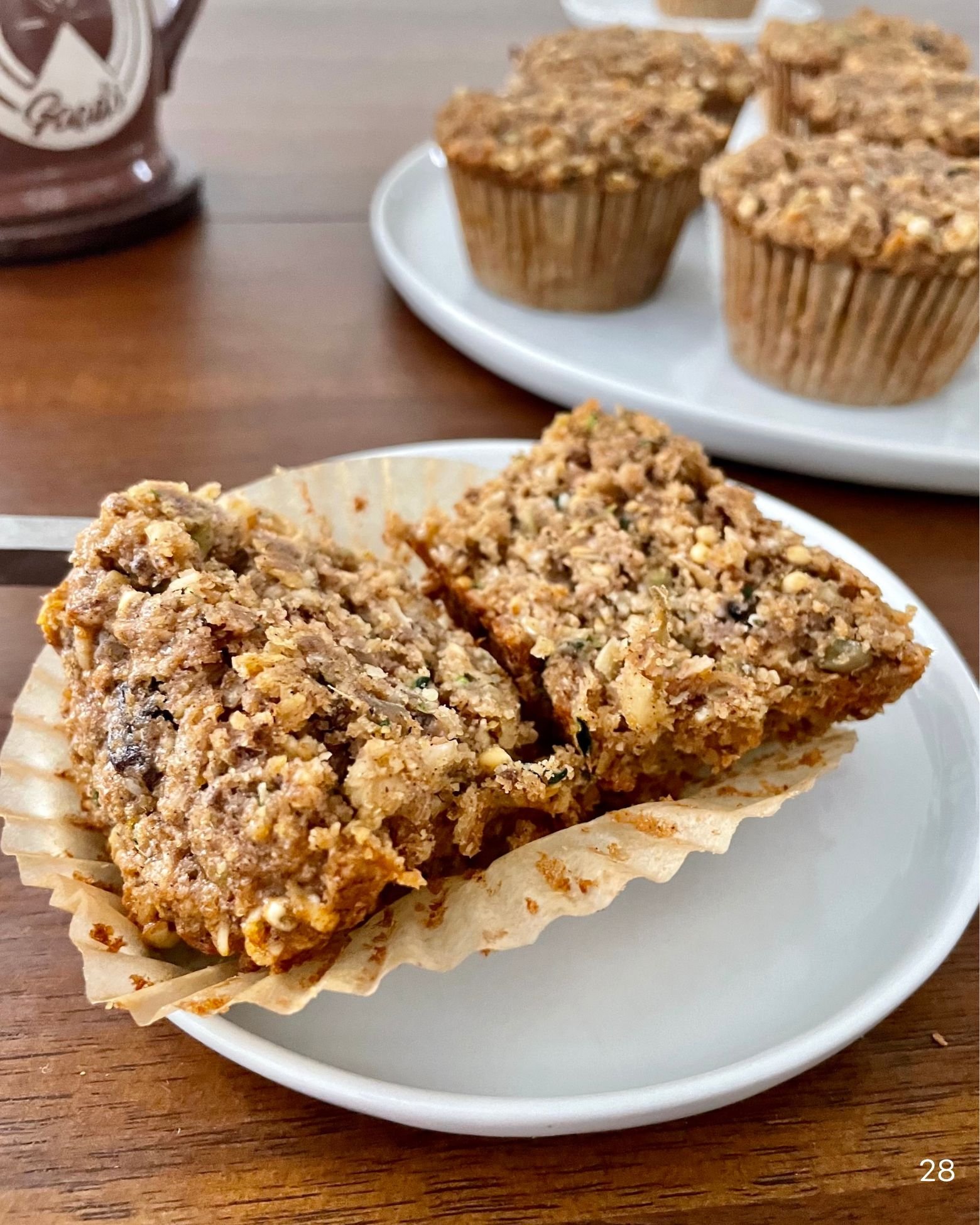 Apple Zucchini Muesli Muffins on a Plate