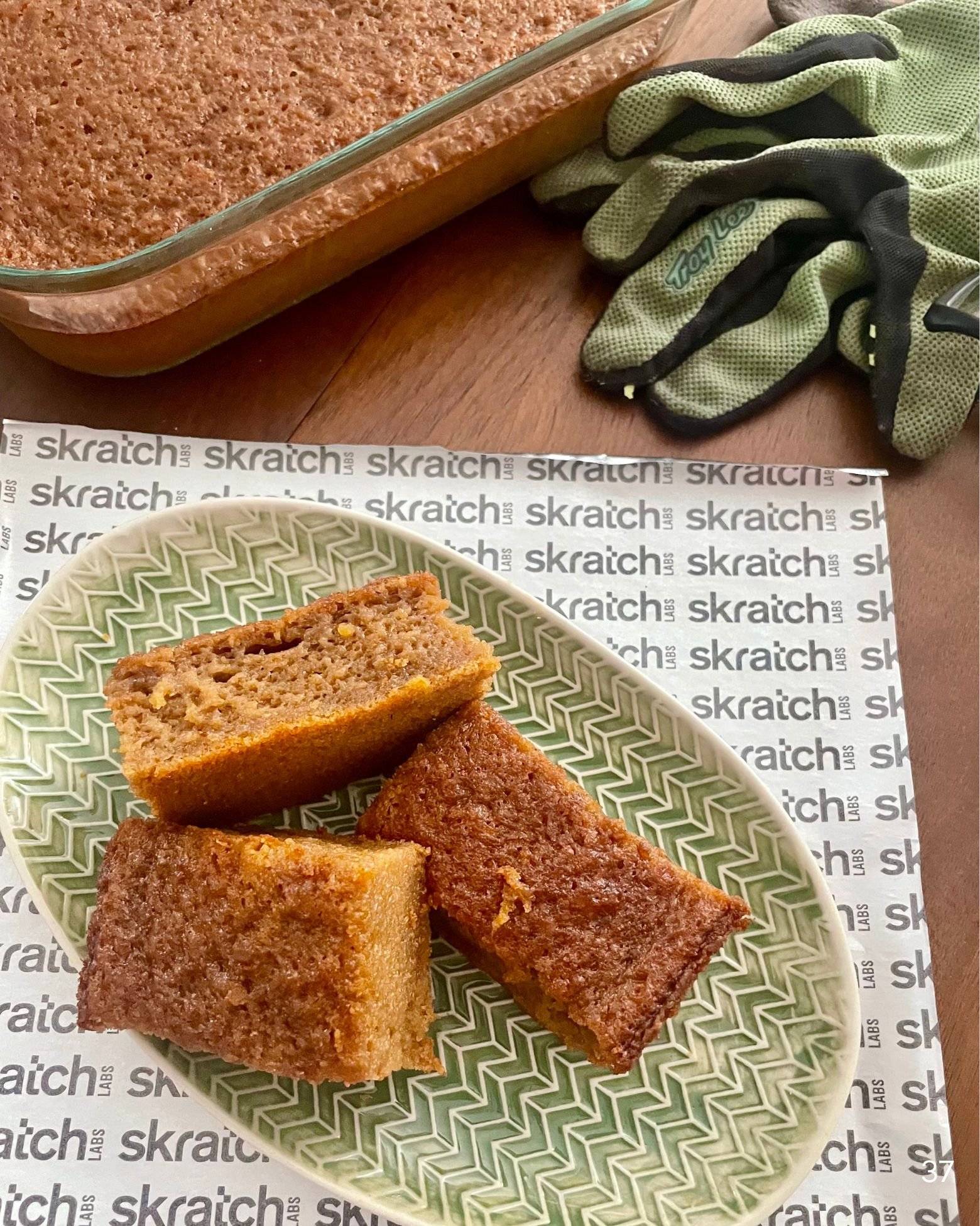 Coconut Orange Mochi Cakes Recipe cut into squares