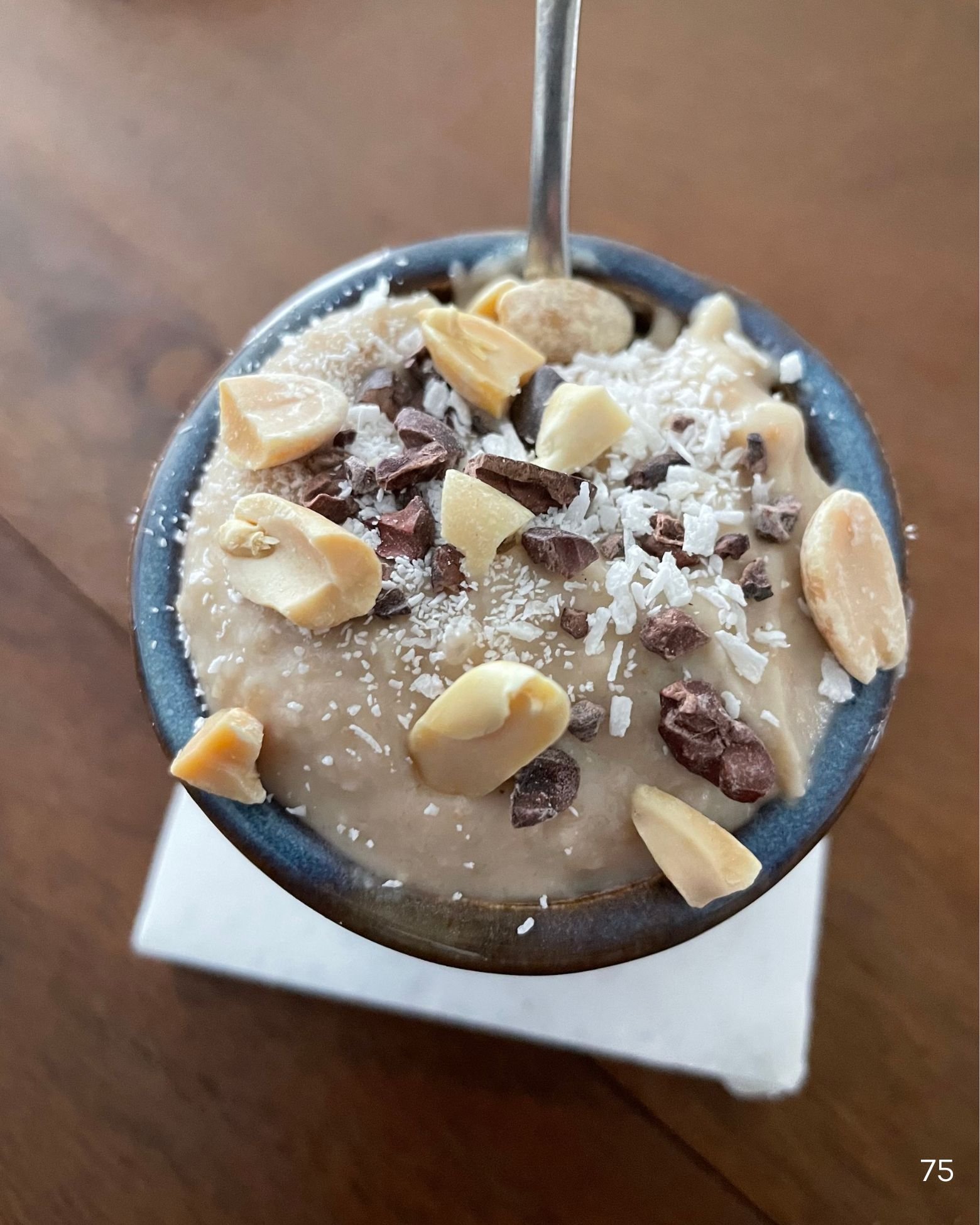 Banana, PB and Coconut Pudding in a dish