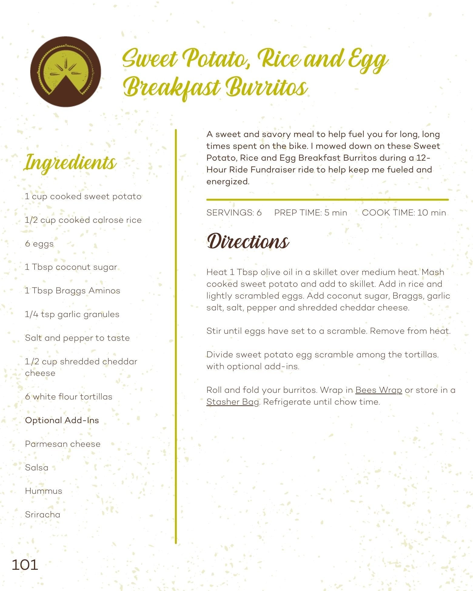 Sweet Potato, Rice and Egg Breakfast Burrito Recipe