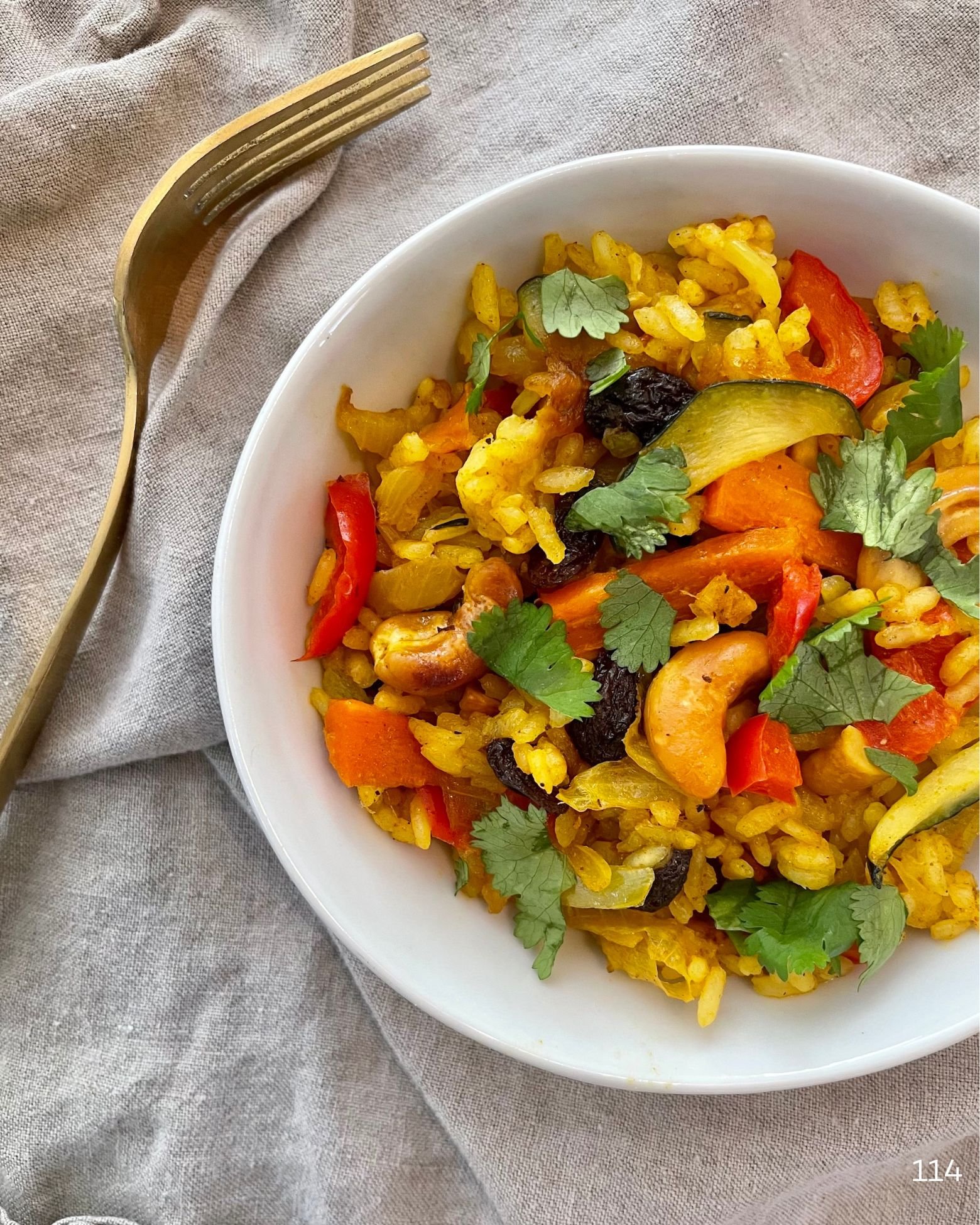 Curried Rice and Veggies Recipe in a bowl