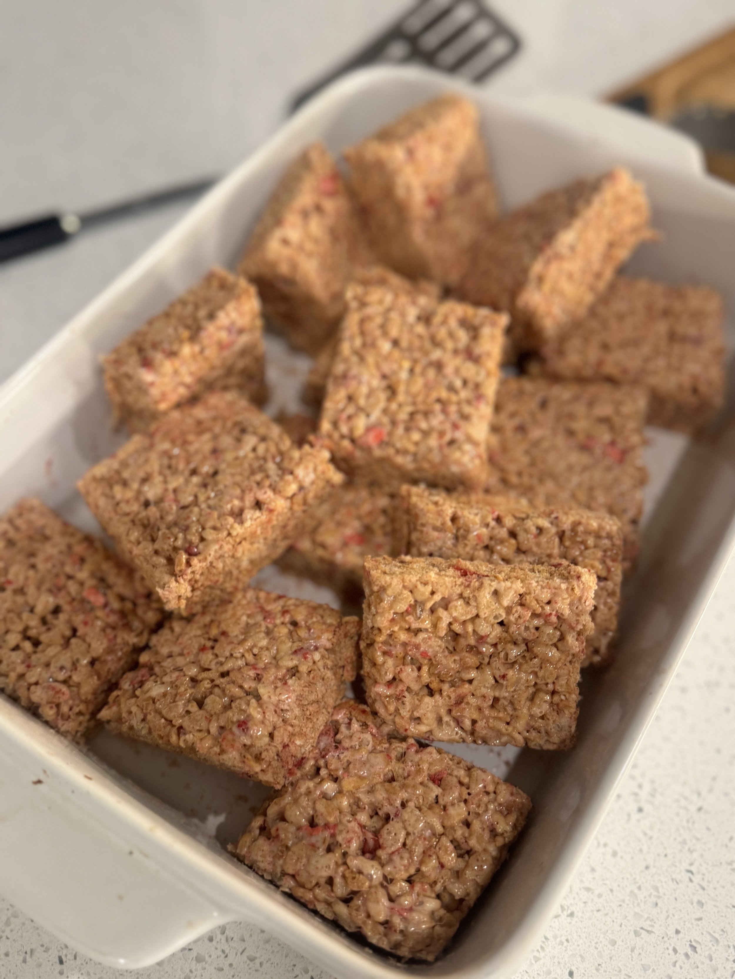 Strawberry Vanilla Rice Crispy Treats