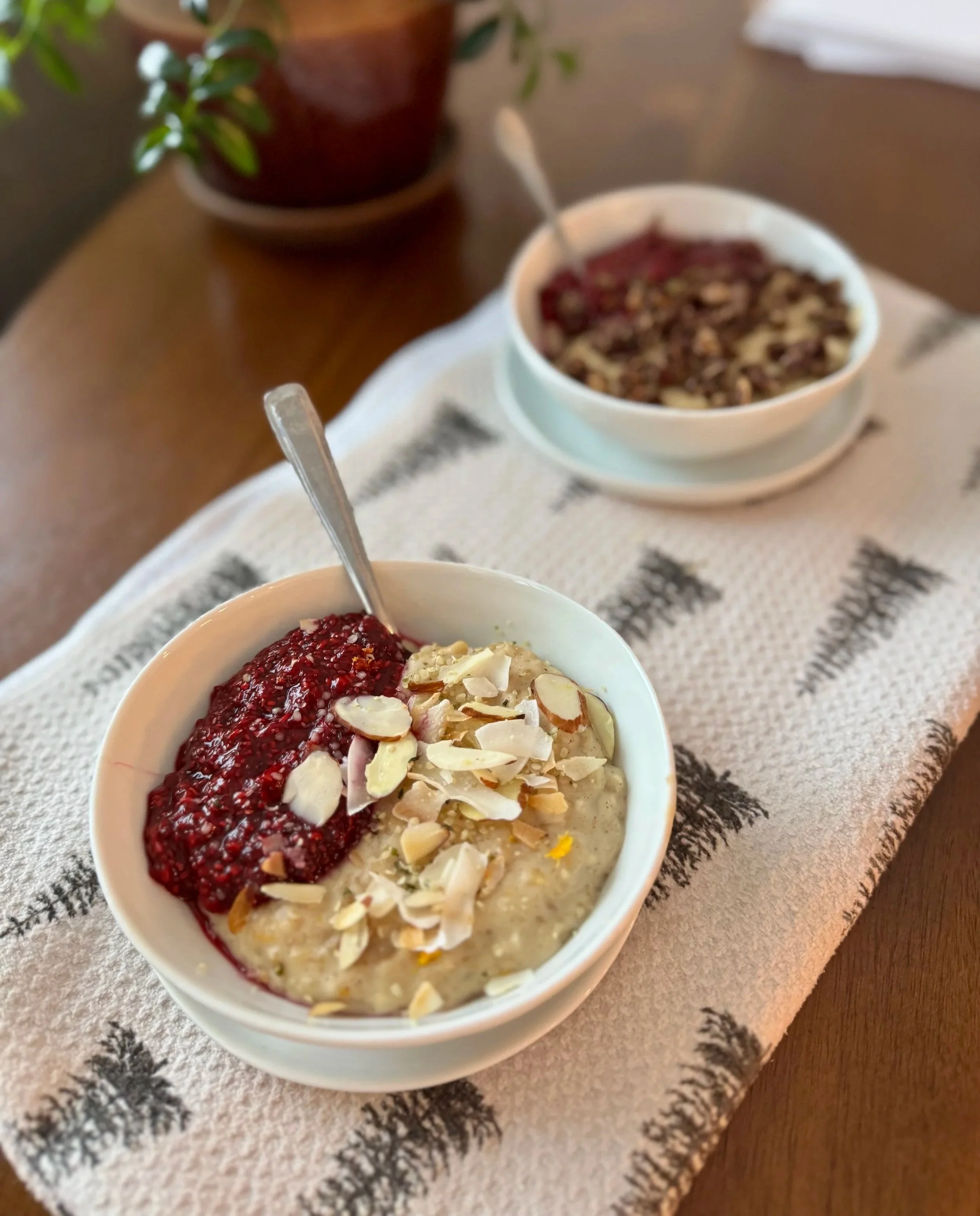 Raspberry Chia Coconut Steel-Cut Oatmeal