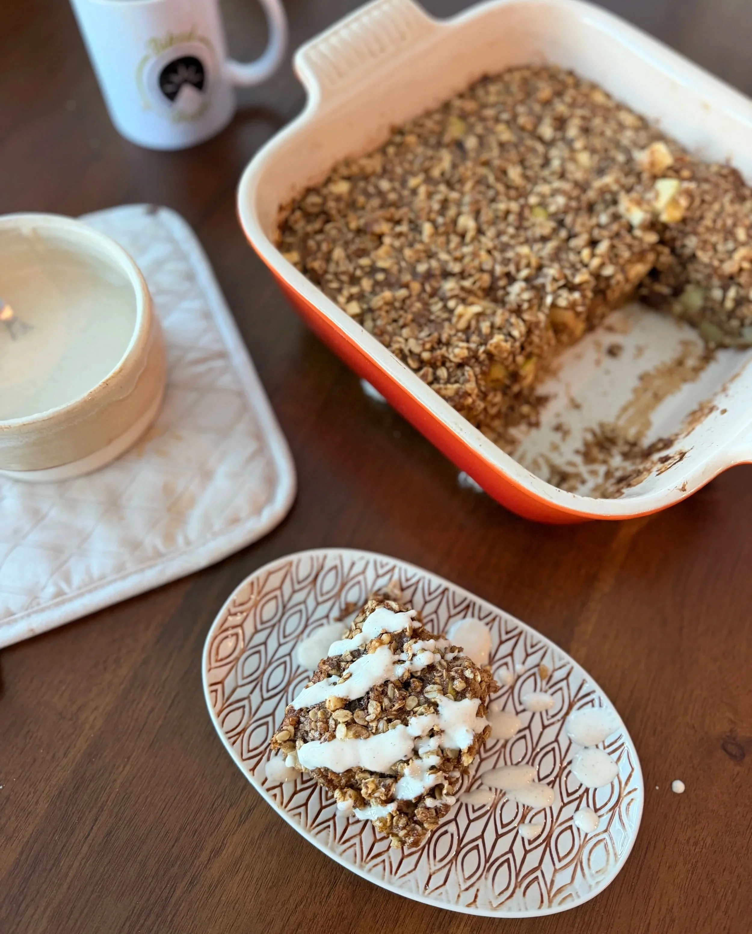 Apple, Date, and Walnut Oatmeal Bake