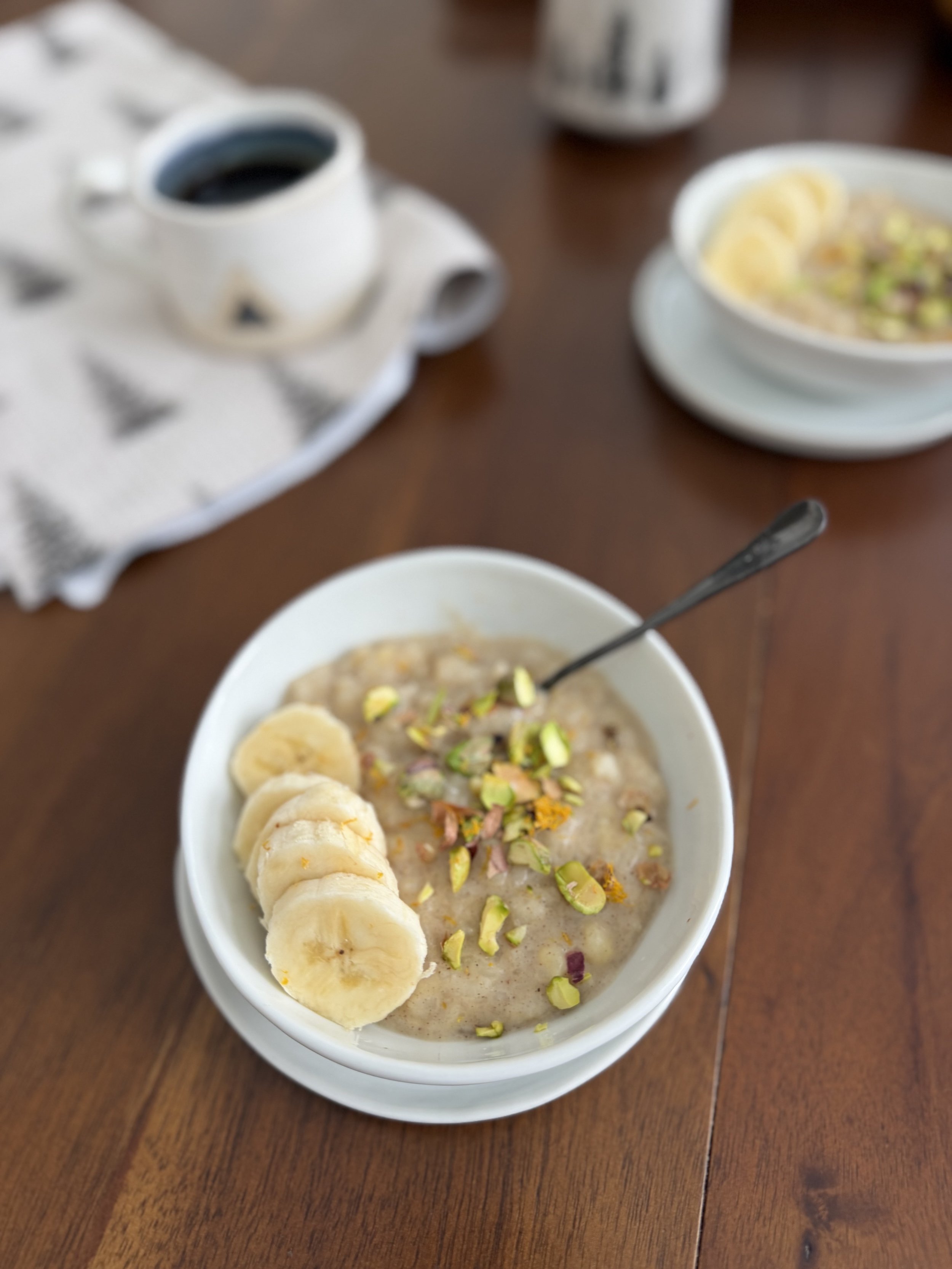 Warm Coconut Banana Rice Pudding