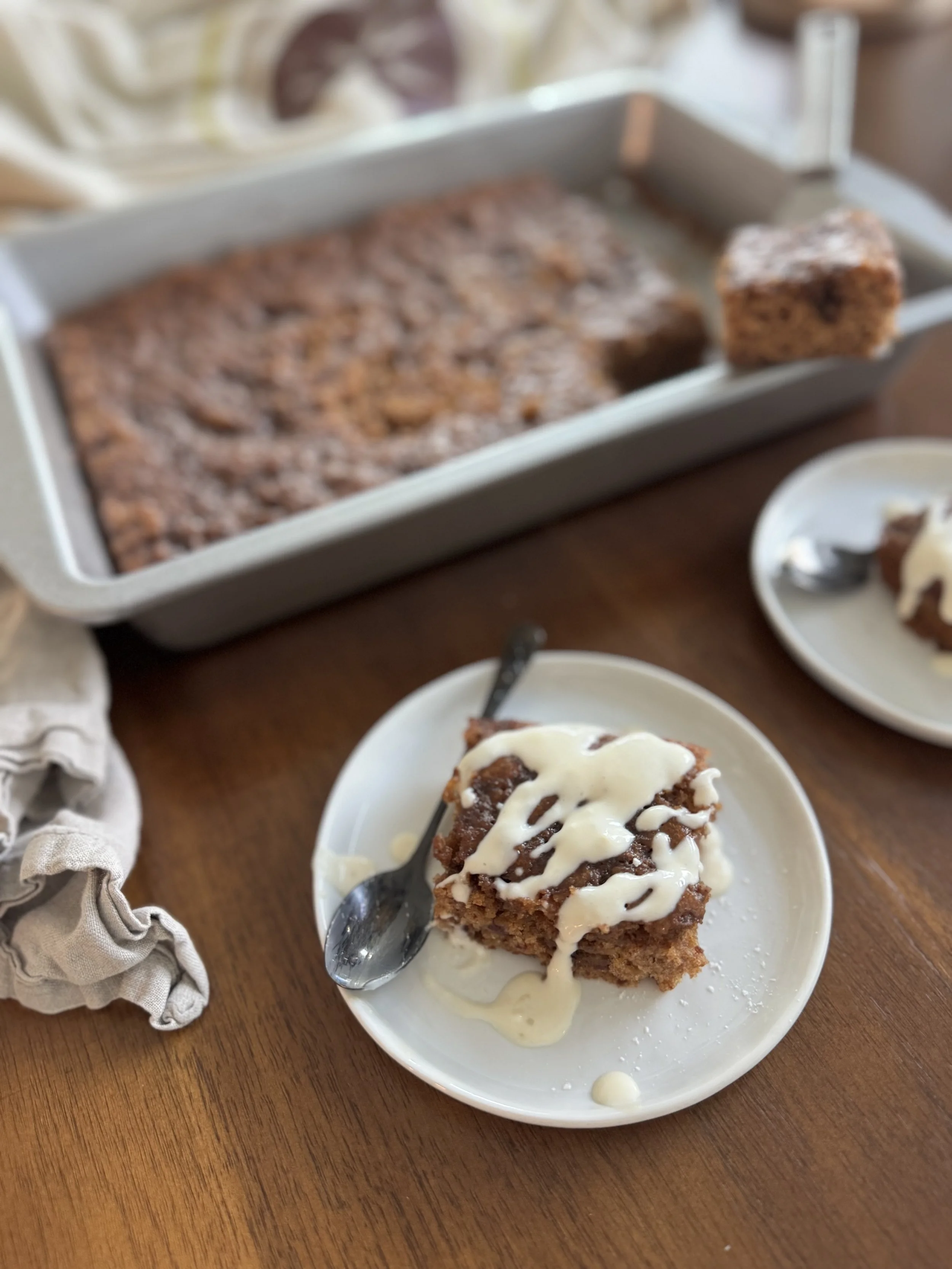 Cinnamon Roll Date Cake