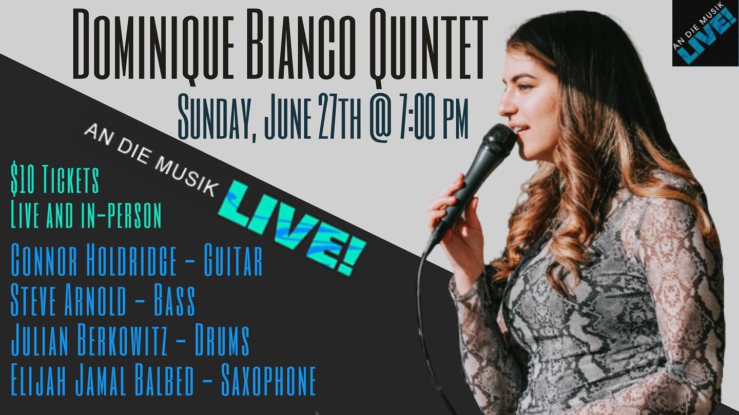 Sunday, June 27th at 7:00pm I have the great pleasure of playing at @andiemusiklive with @ejbjazz @julianberkowitzdrums #stevearnold and #connorholdridge 
&bull;
This event will be in person and live-streamed so let me know if you can come out and su