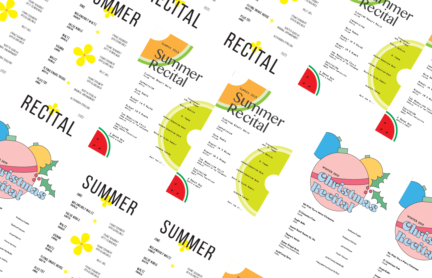 Piano recital programs over the years