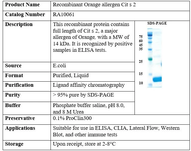 Orange Recombinant Allergen (Cit s 2)