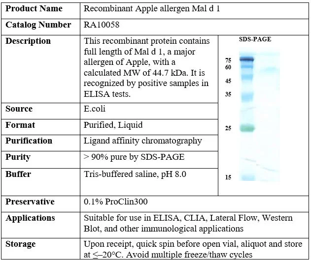 Recombinant Apple allergen