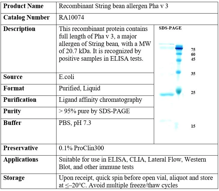String Bean Recombinant Allergen (Pha v 3)