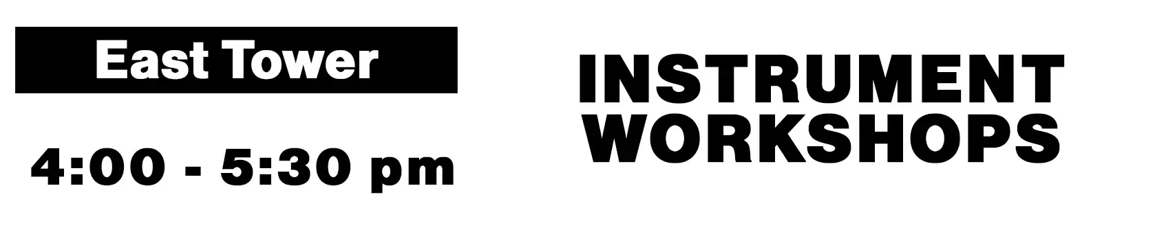 Instrument Workshops FRIDAY