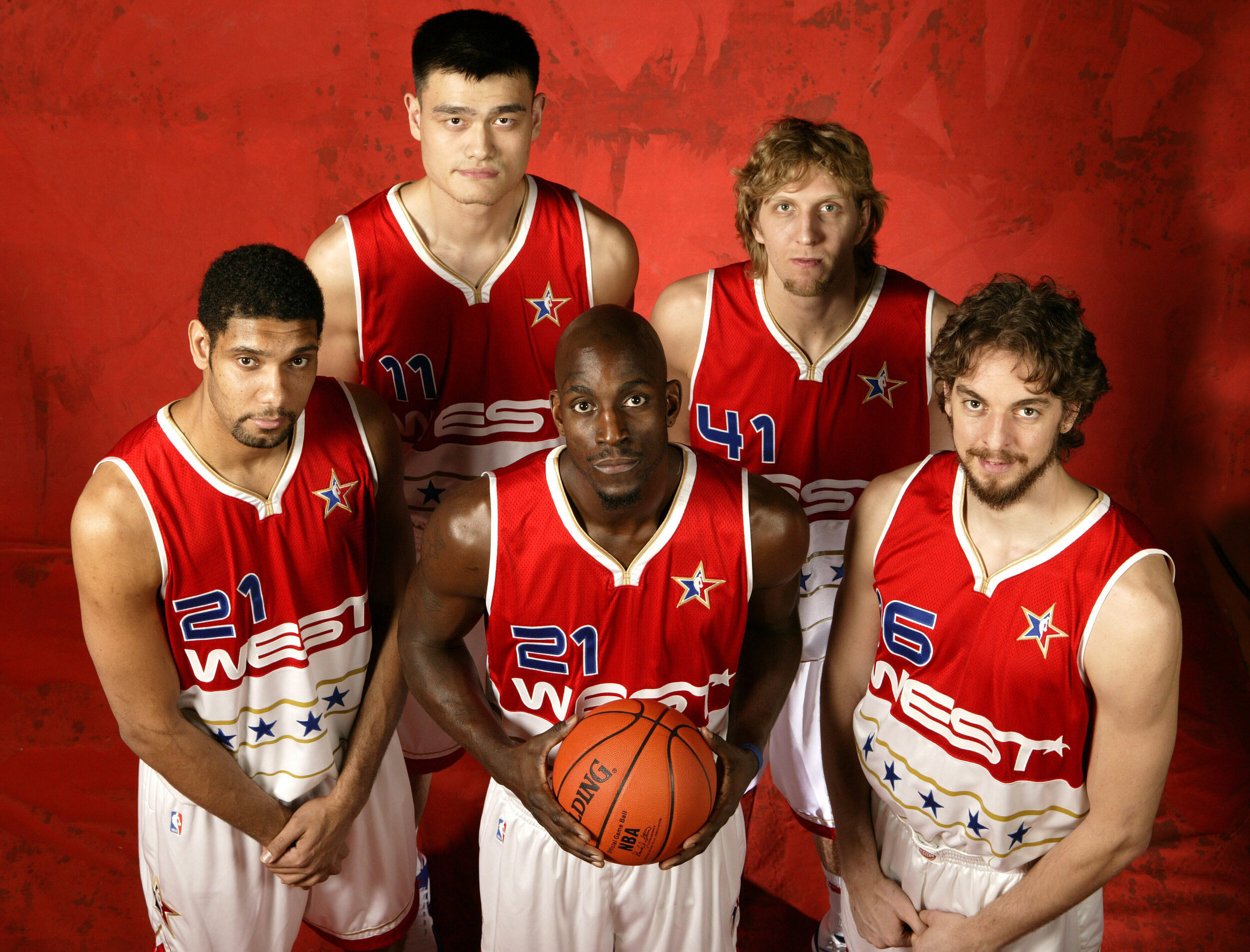  Tim Duncan, Yao Ming, Dirk Nowitzki, Pau Gasol and Kevin Garnett   NBA All-Star, 2006 