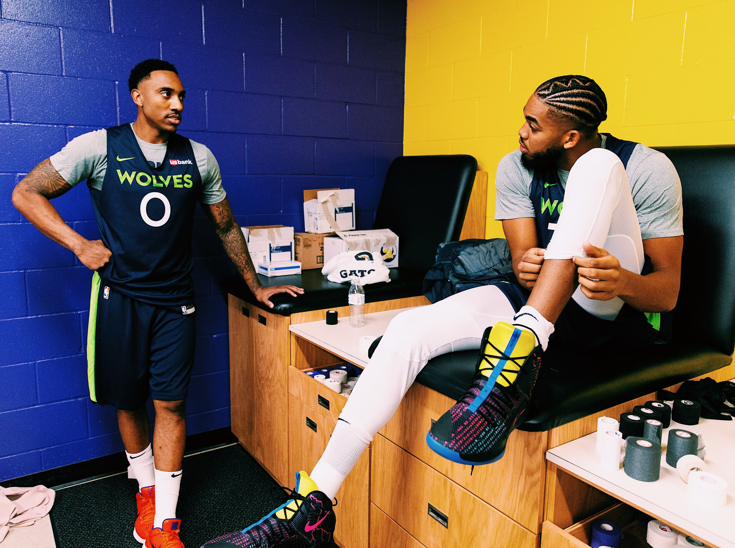  Karl-Anthony Towns and Jeff Teague  Minnesota Timberwolves Training Camp, 2019 