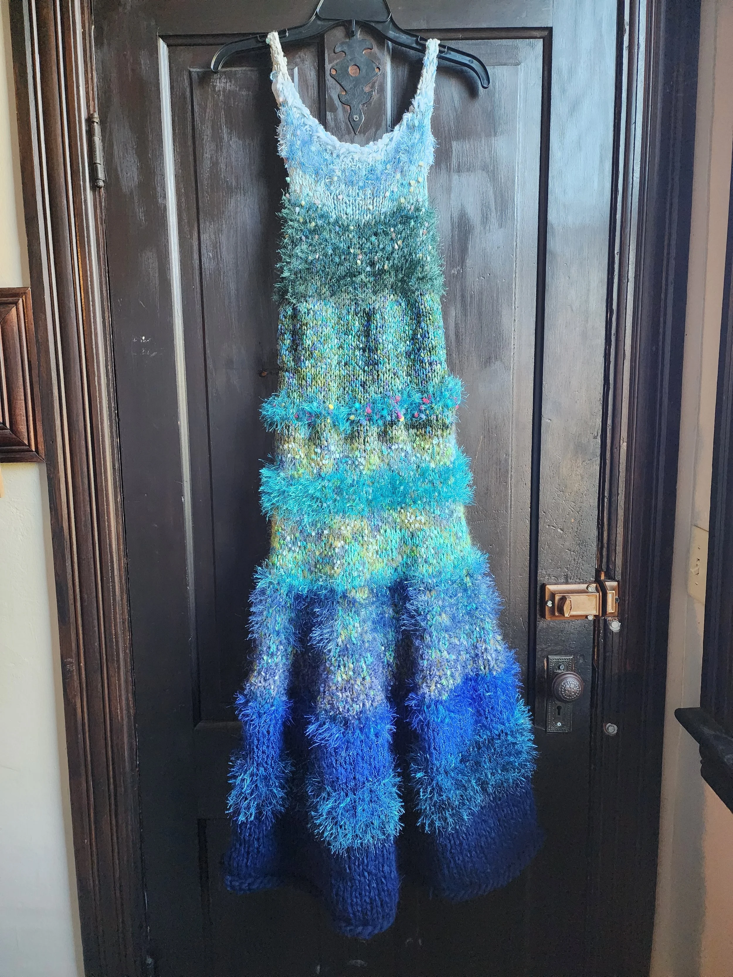 ocean hand-knit maxi dress
