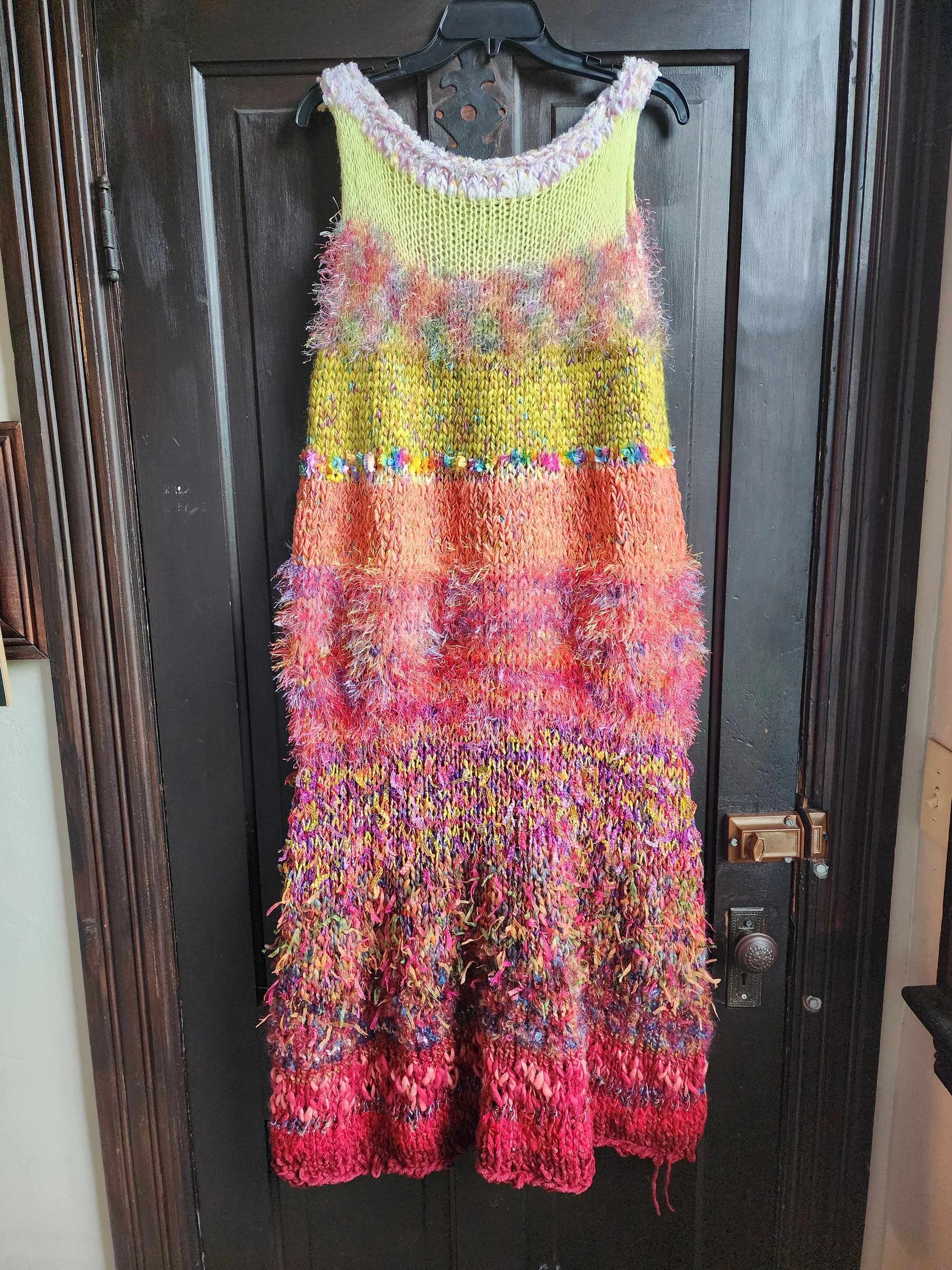 burning hand-knit maxi dress