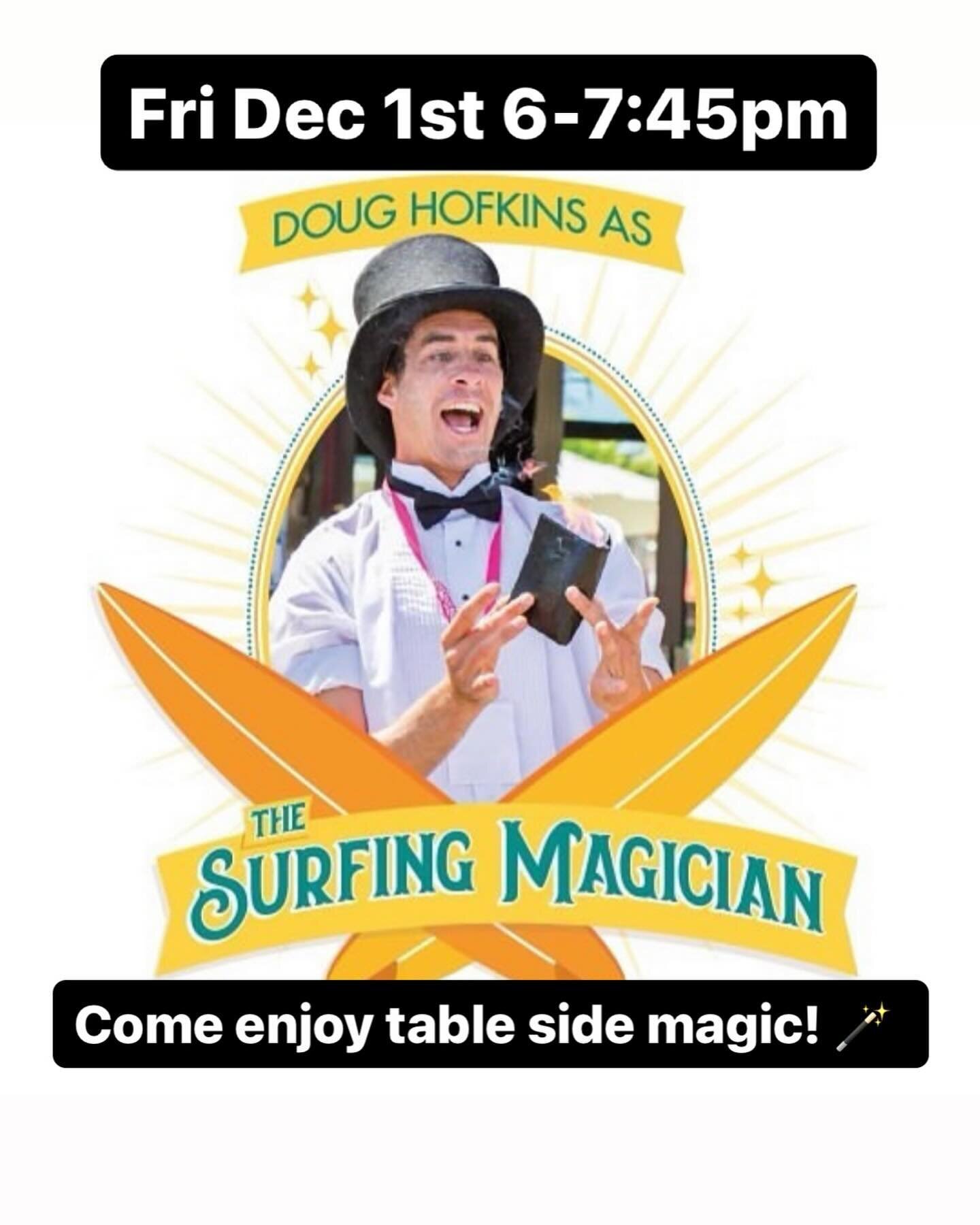 Tomorrow night! ⭐️ Join us for dinner and fun table side magic with @surfingmagician 🪄 #paradisebeachgrillecapitola #magic #capitolavillage #smallbusiness #magic