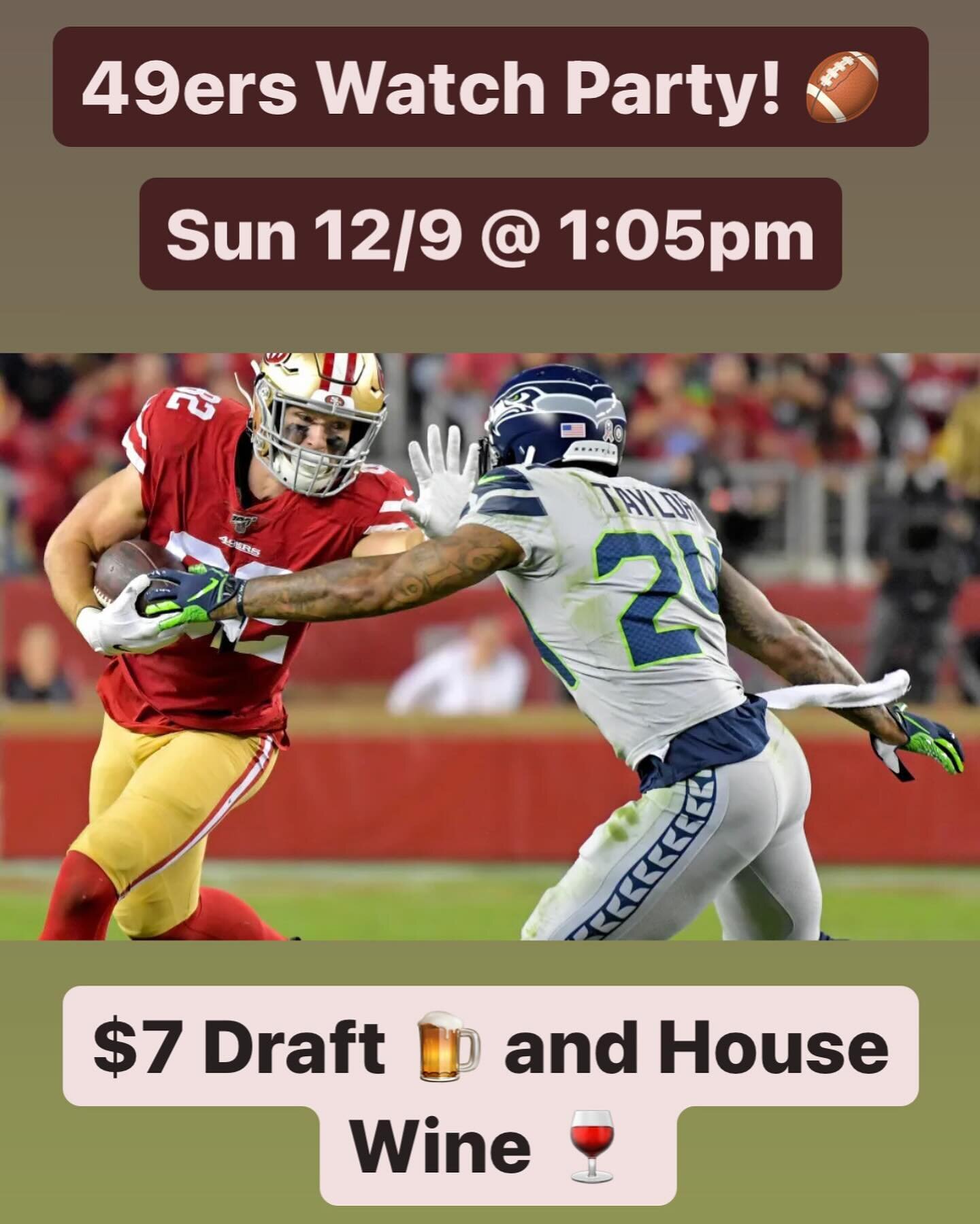 Come cheer on the 9ers with us! 🏈 🍺 🍷 #paradisebeachcapitola #footballsunday #goniners