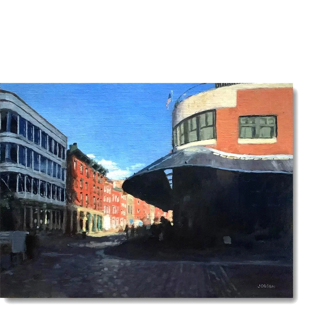 Fulton Street Scene, 9x12" Oil on Canvas Panel   SOLD