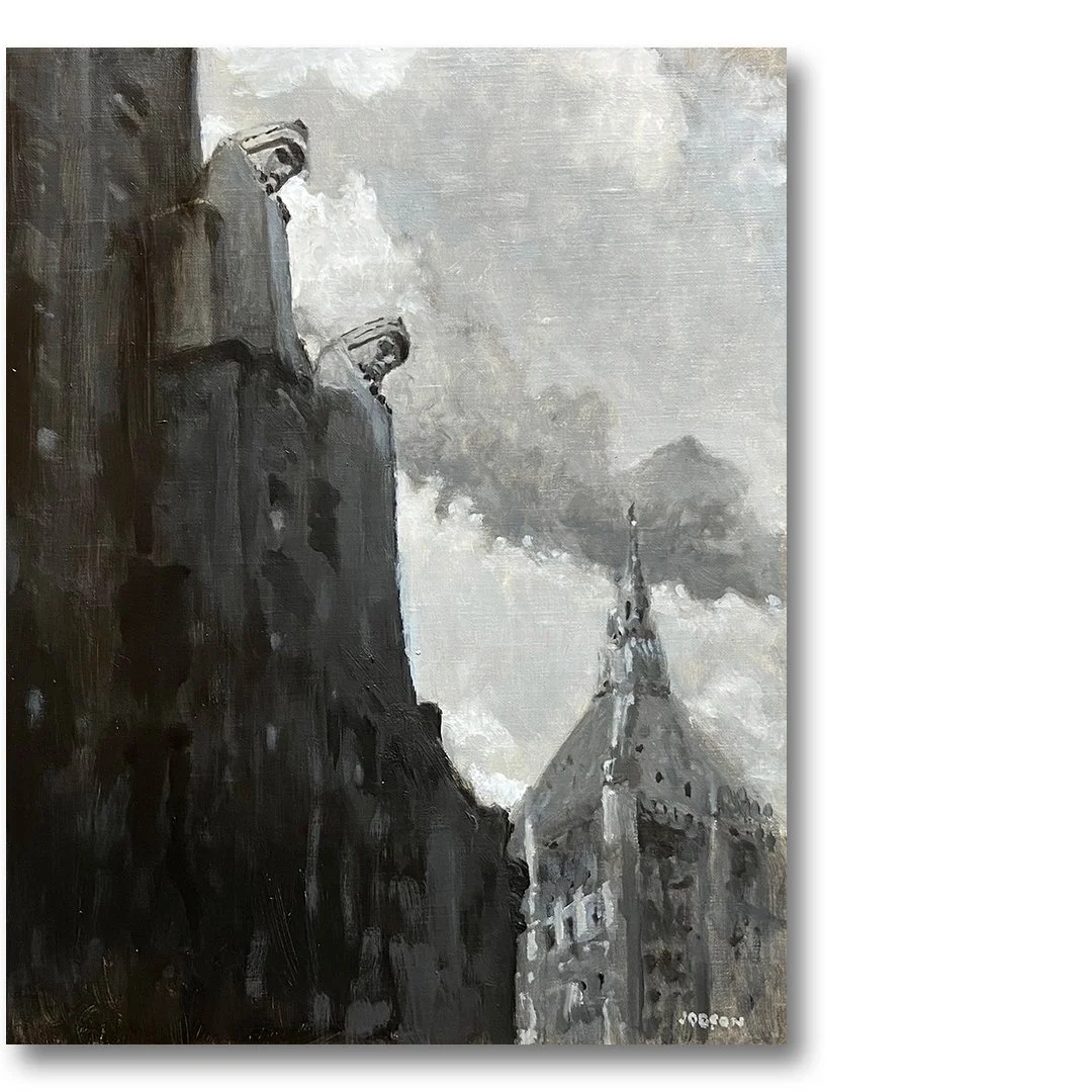 Two Giants, 8 x 10" Oil on Panel. $375