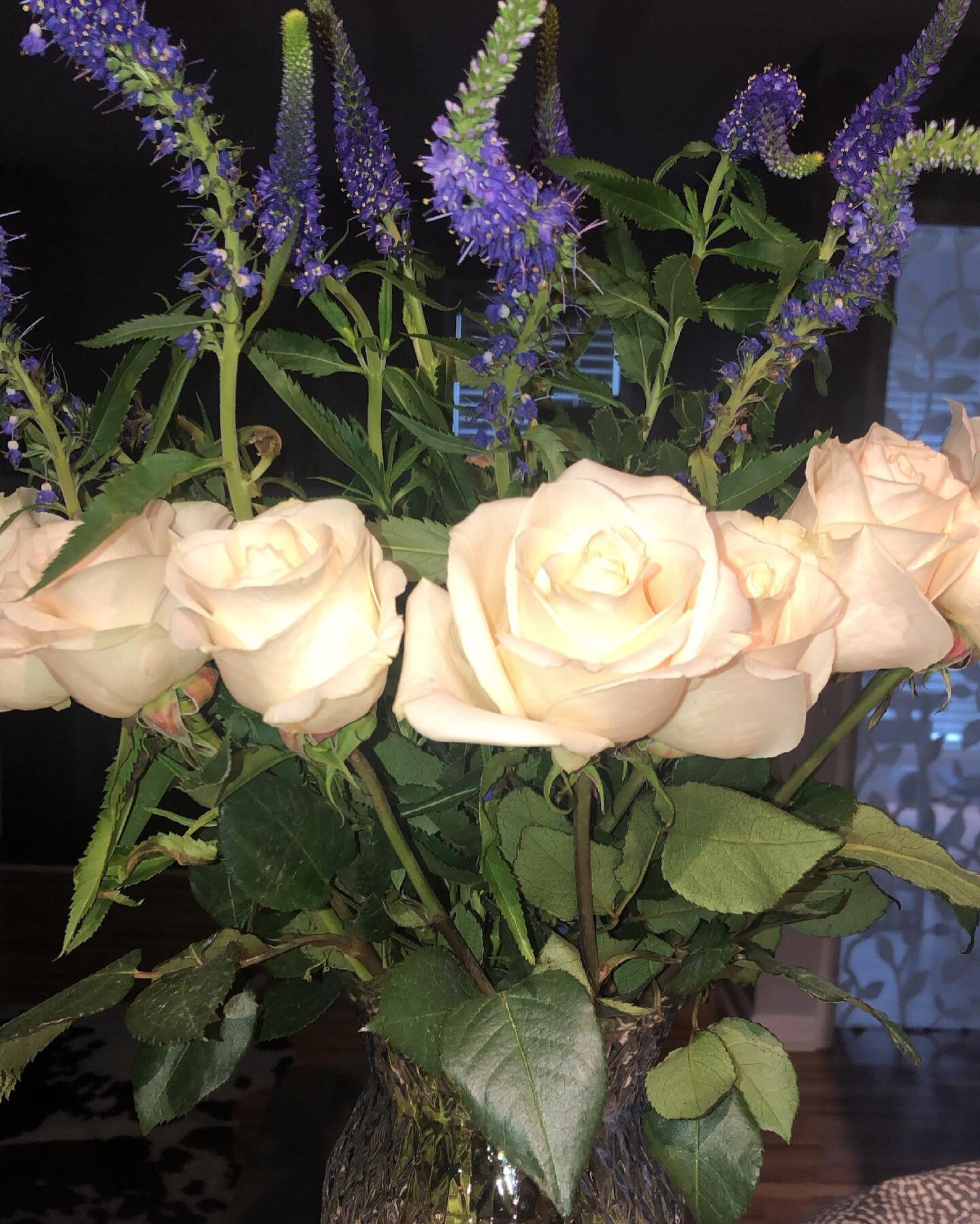 A pretty distraction. White Roses and Purple Veronica 💕. 

#richbitchsnacks #bouquet #flowers #bloom #white #purple #pretty #flowersofinstagram #flowerslovers #flowerlovers #flowerpower #flowerporn