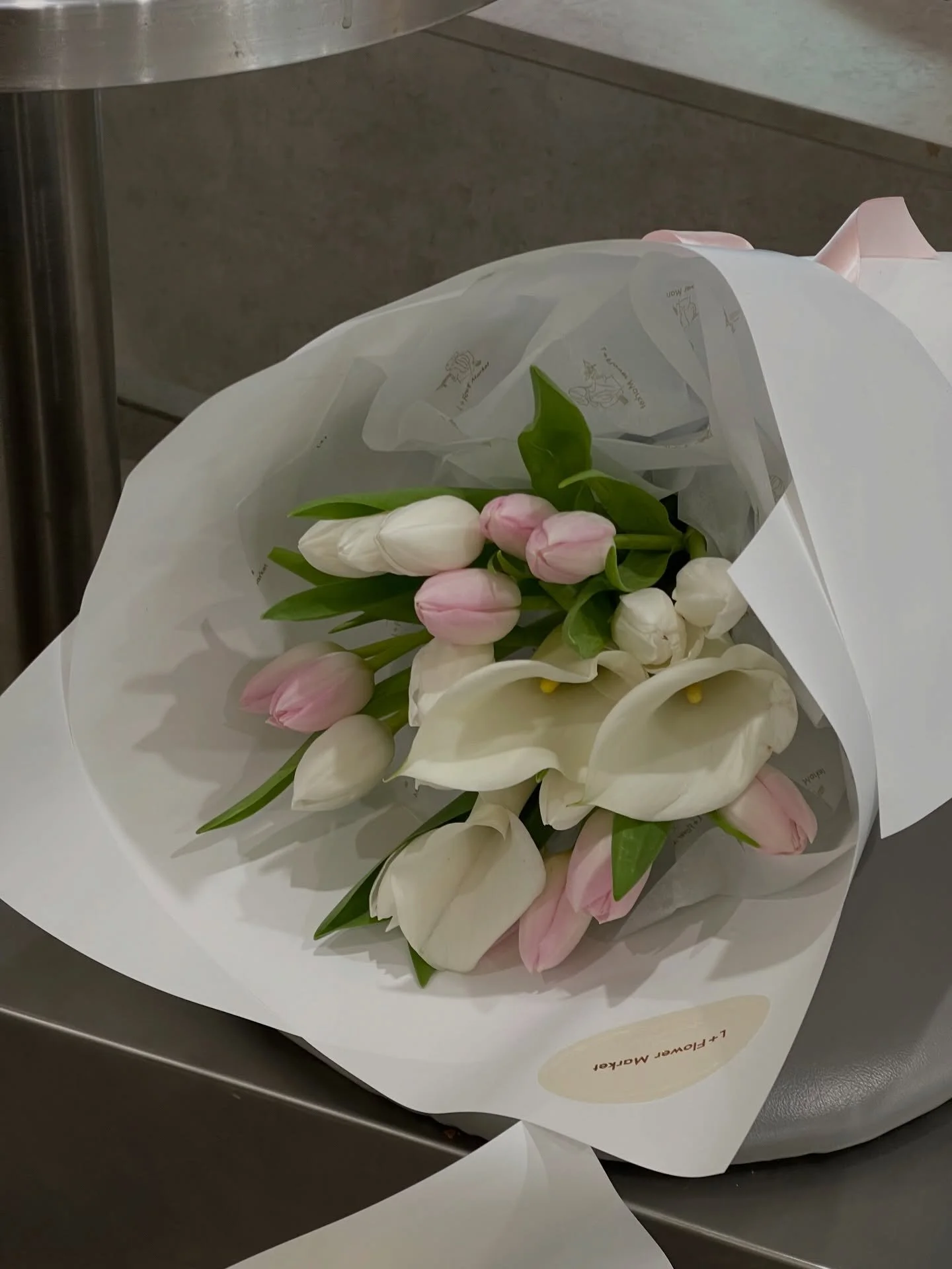 Soft &amp; Sweet 

🤍🌸✨

#tulips #callalily #bouquet #adelaideflorist