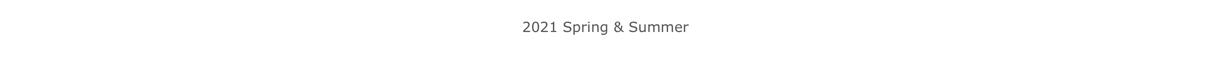 Text stating '2021 Spring & Summer' at the top of the image.