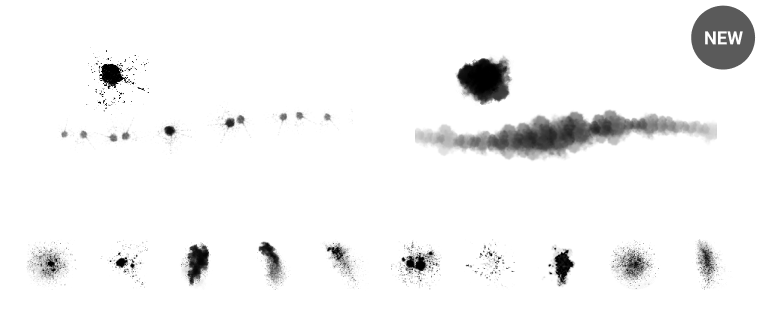 Particle burst brushes