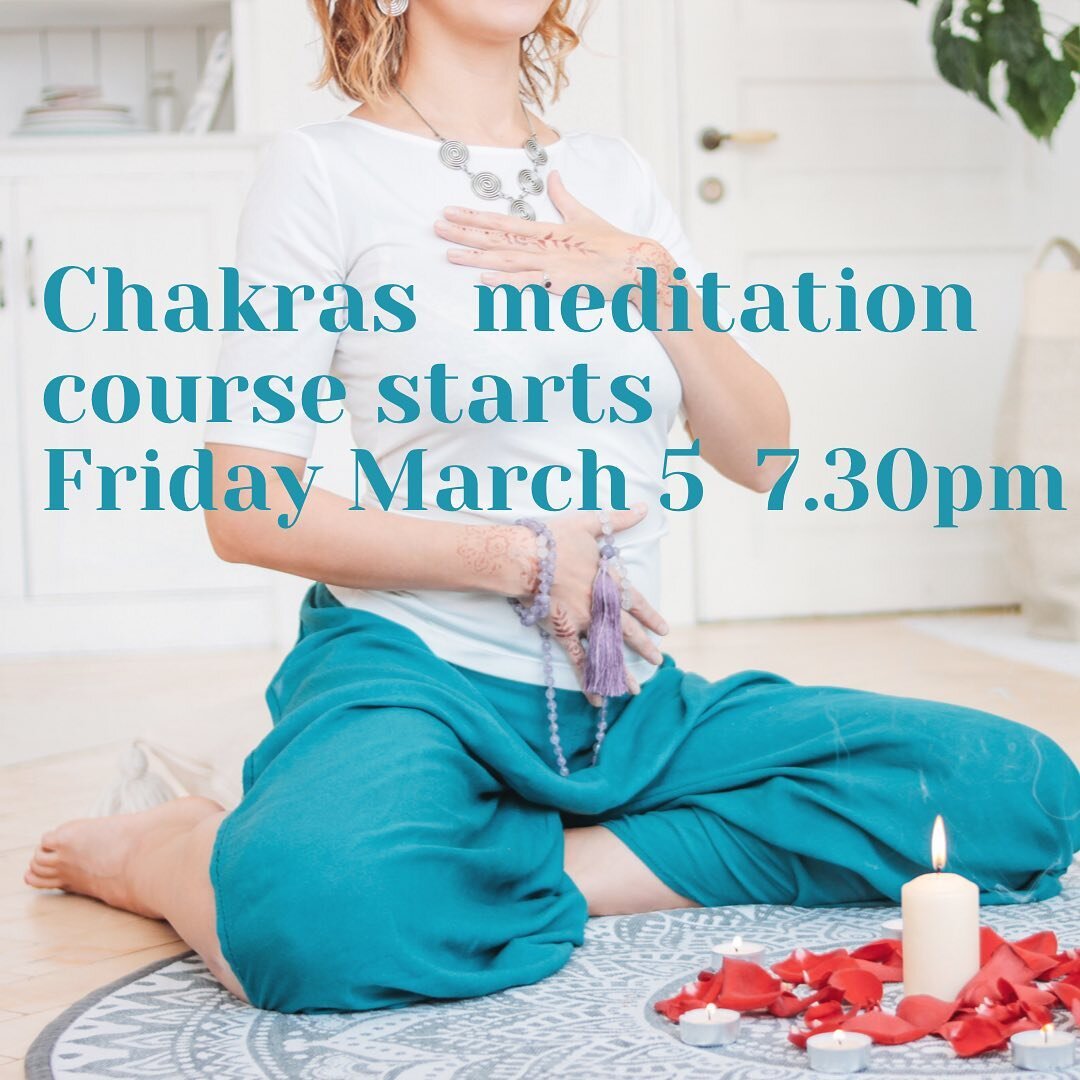 8-week course.
You will experience the power of your own inner treasures (chakras). A journey to balance your energy body. For more information and registration www.meditationwithnadia.com