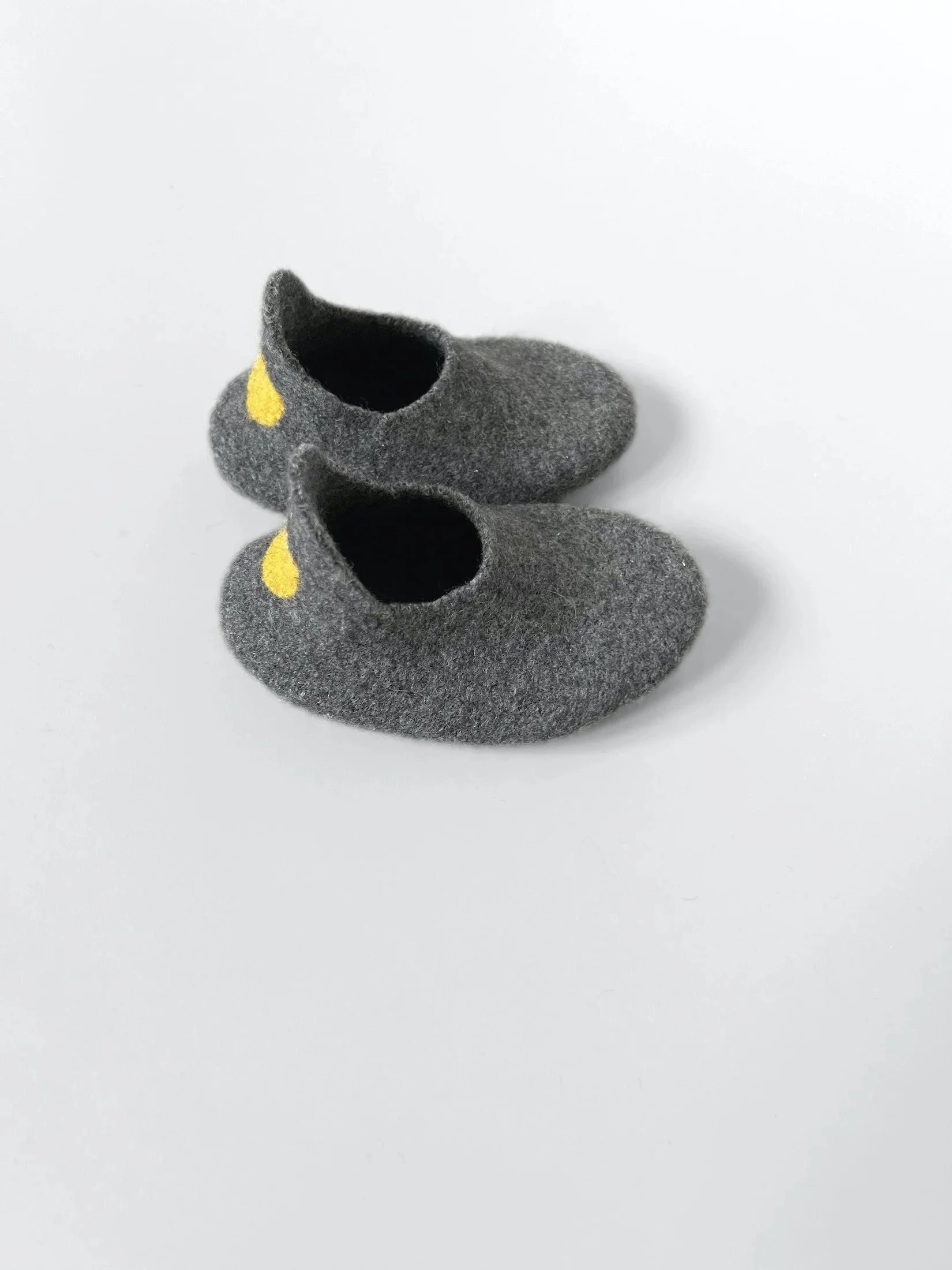 Boiled Repurposed Wool Slippers in Steel