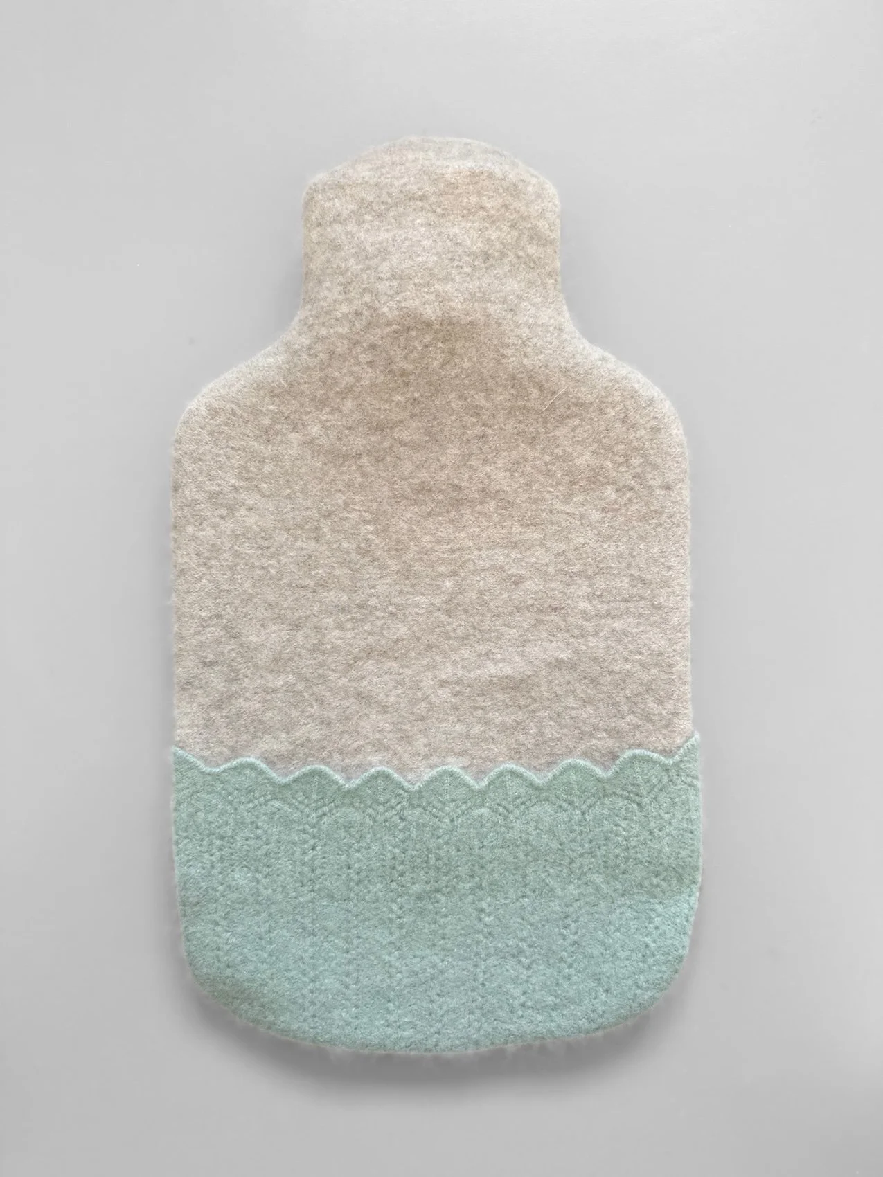 Cashmere hot water bottle aqua crochet.