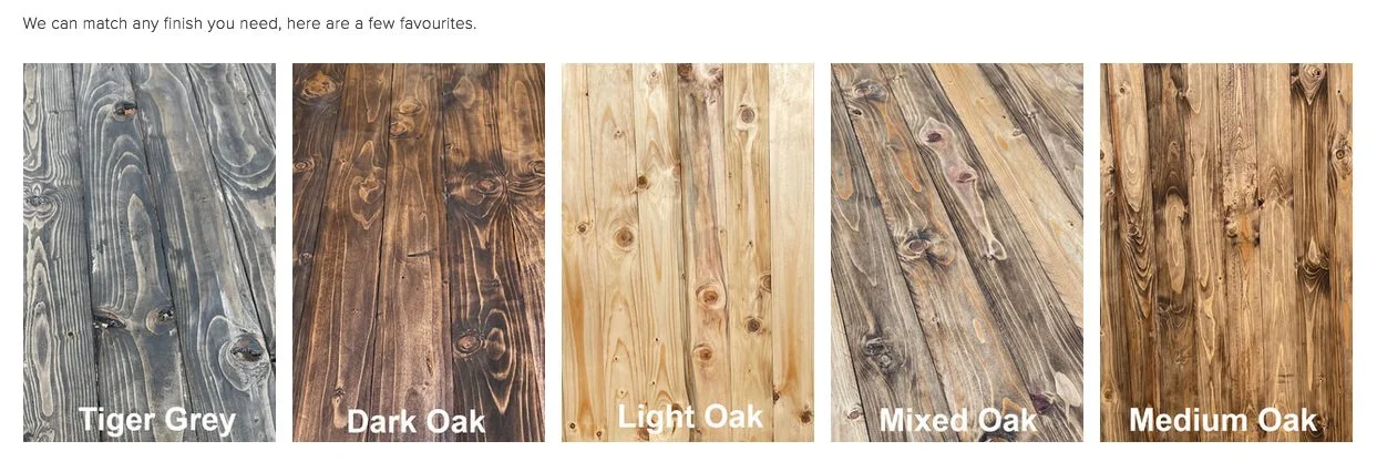 Reclaimed Wood Colour Options