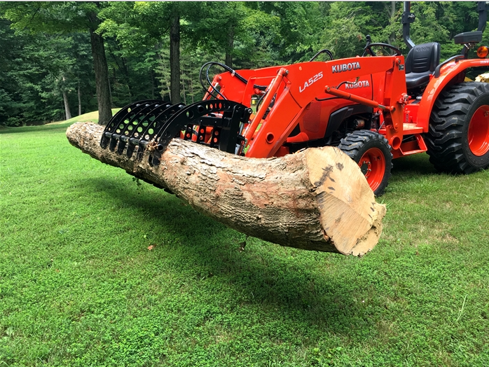 Wicked 55%22 Grapple with Tree Trunk on Kubota LA535 Loader.png