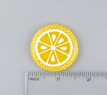 Beau Verre Art Lemon Slice Fused Glass Needle Minder