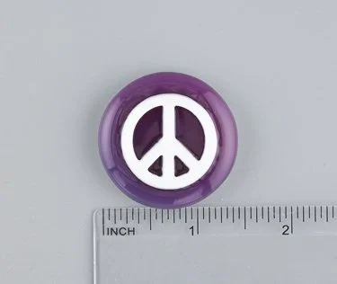 Beau Verre Art Peace Sign Fused Glass Needle Minder