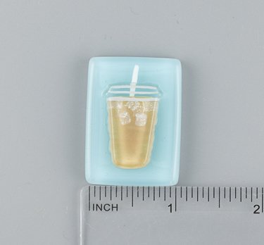 Beau Verre Art Iced Coffee Fused Glass Needle Minder