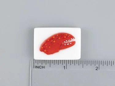  Beau Verre Art Lobster Claw Fused Glass Needle Minder