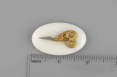Beau Verre Art Stork Scissors Fused Glass Needle Minder